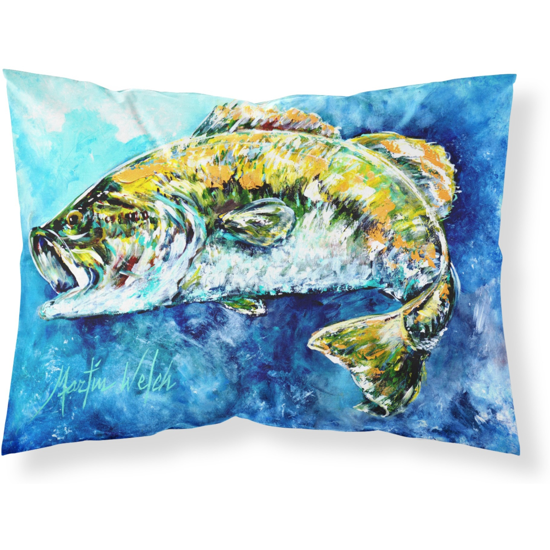 &quotCaroline's Treasures Bobby the Best Bass Fabric Standard Pillowcase MW1220PILLOWCASE, Multicolor"