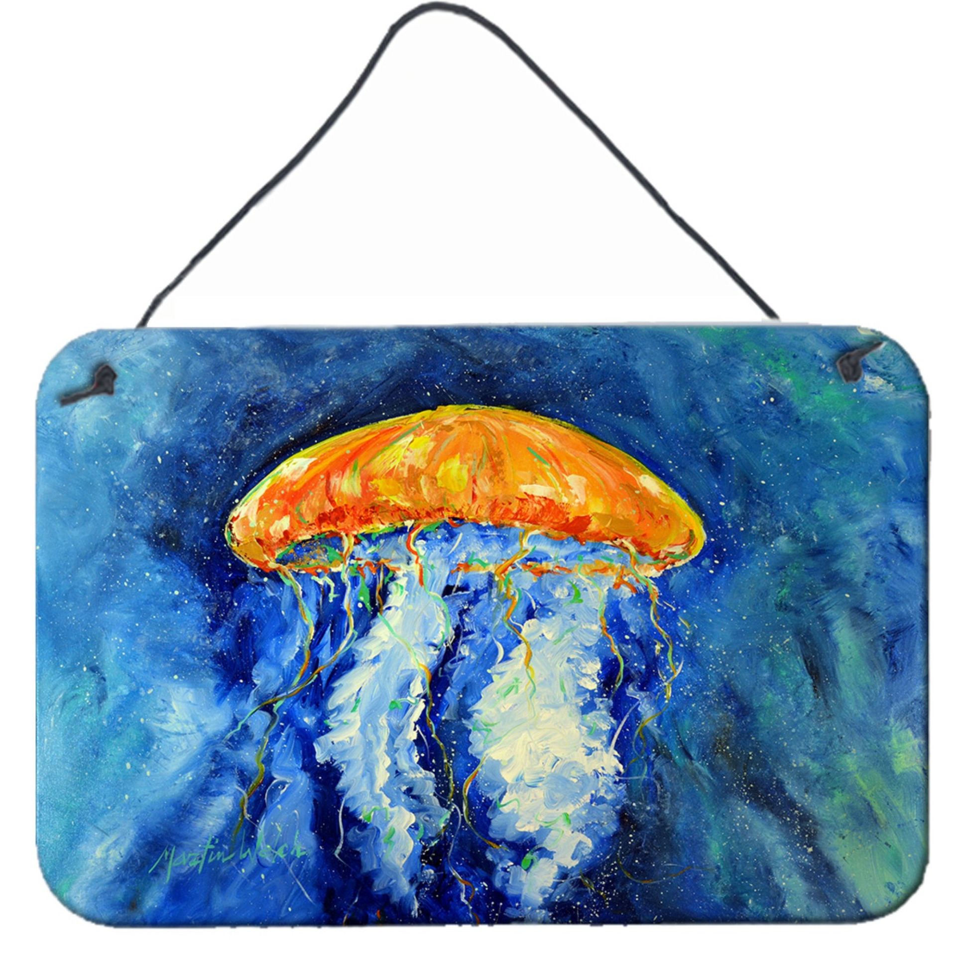 &quotCaroline's Treasures Calm Water Jellyfish Wall or Door Hanging Prints MW1223DS812, 8"" x 12"", Multicolor"