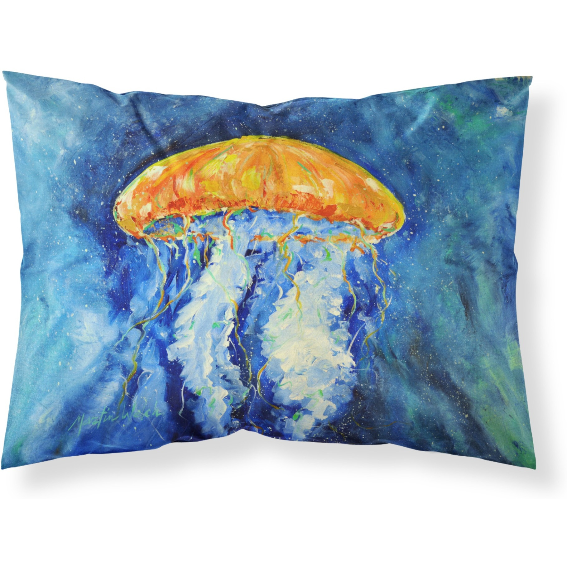 &quotCaroline's Treasures Calm Water Jellyfish Fabric Standard Pillowcase MW1223PILLOWCASE, Multicolor"