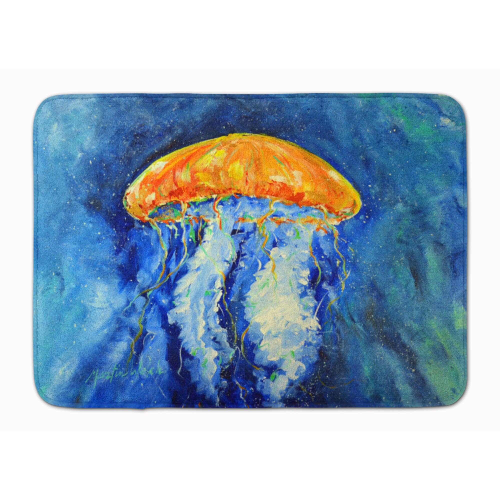 &quotCaroline's Treasures Calm Water Jellyfish Floor Mat, 19"" x 27"", Multicolor"