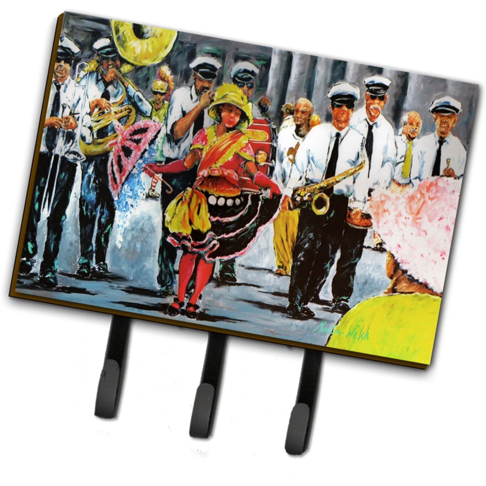 &quotCaroline's Treasures Dancing in the Streets Mardi Gras Leash or Key Holder MW1224TH68, Triple"