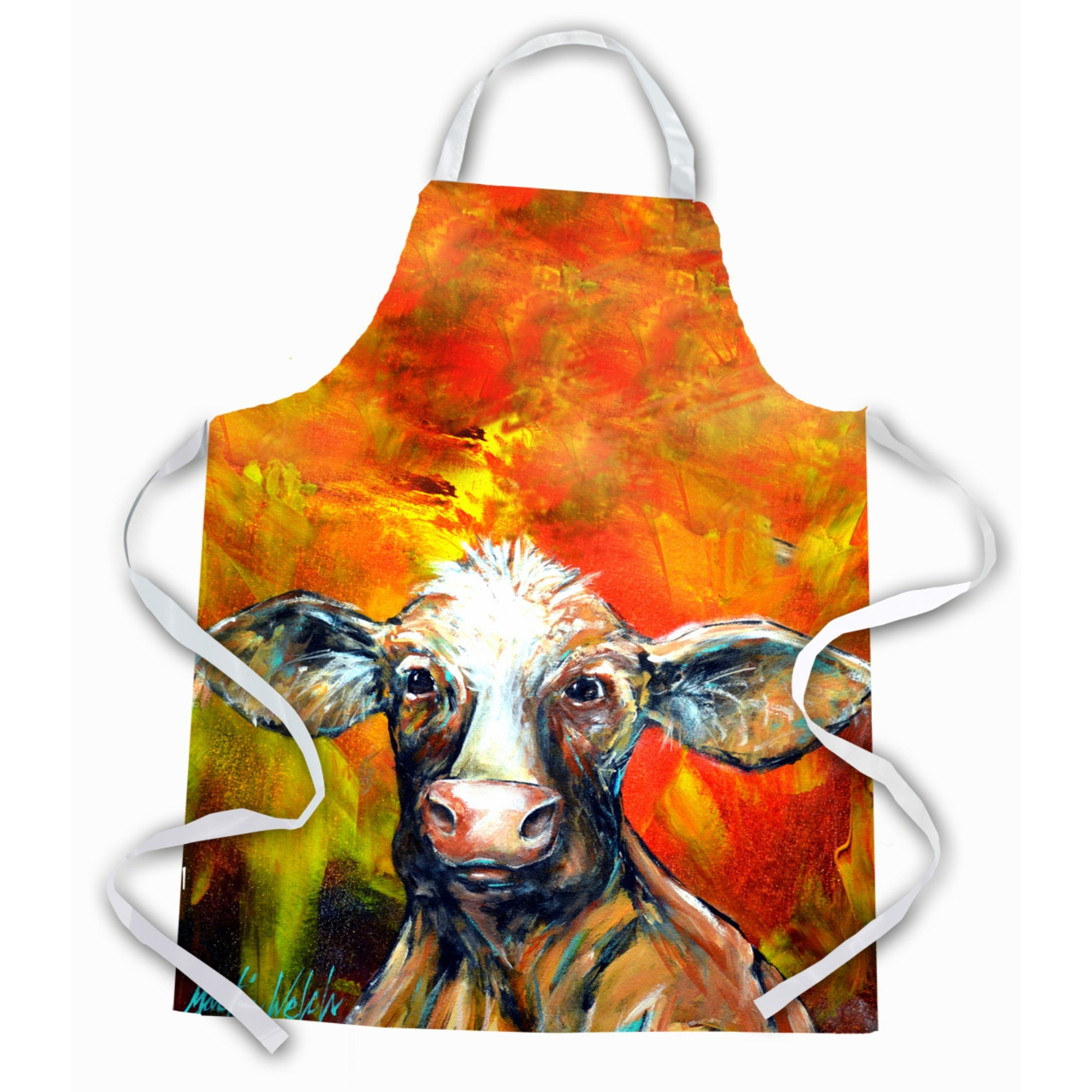 &quotCaroline's Treasures MW1225APRON Another Happy Cow Apron, Large, Multicolor"