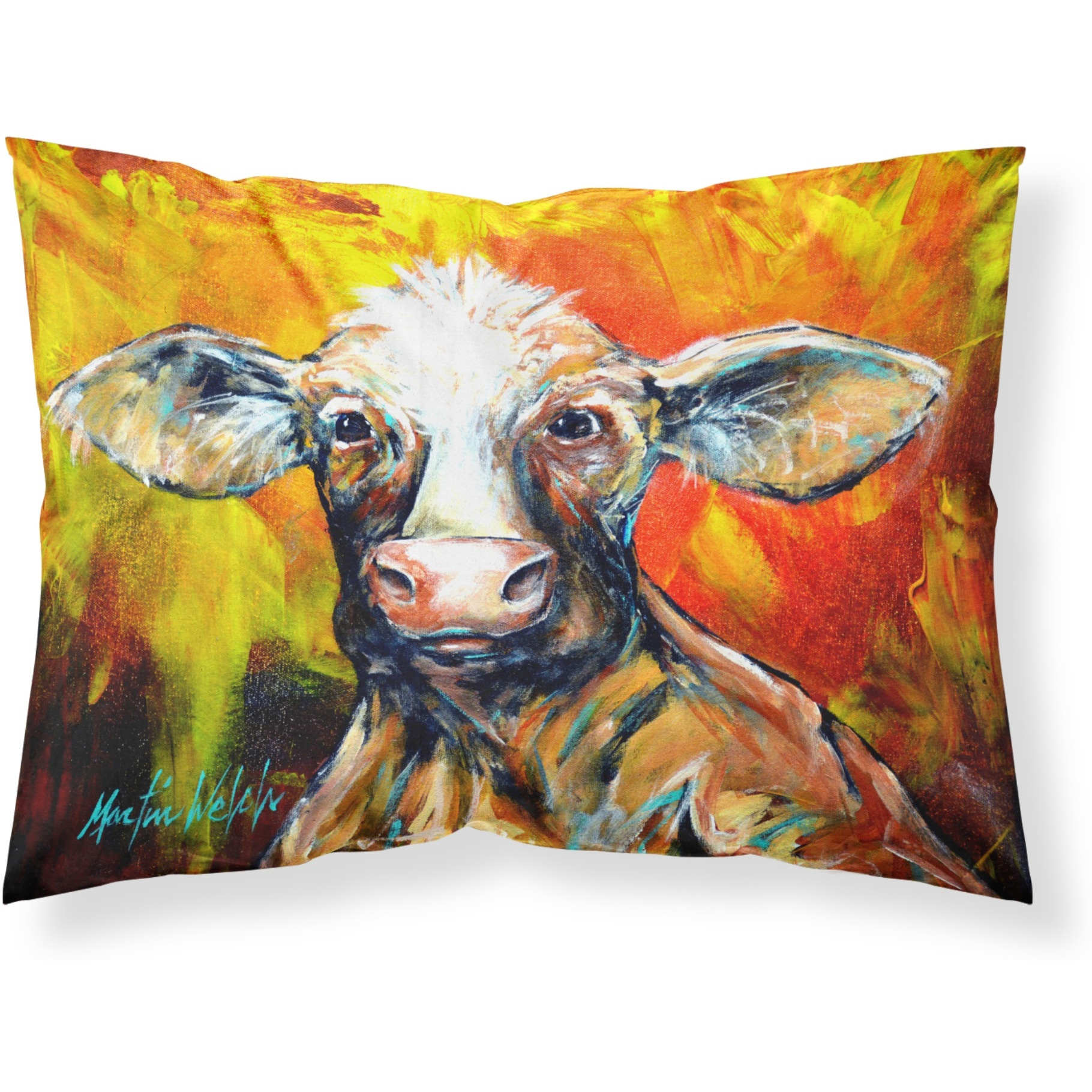 &quotCaroline's Treasures "&quotAnother Happy Cow"" Printed, Polyester Envelope Closure pillowcase, Standard, Multicolor"