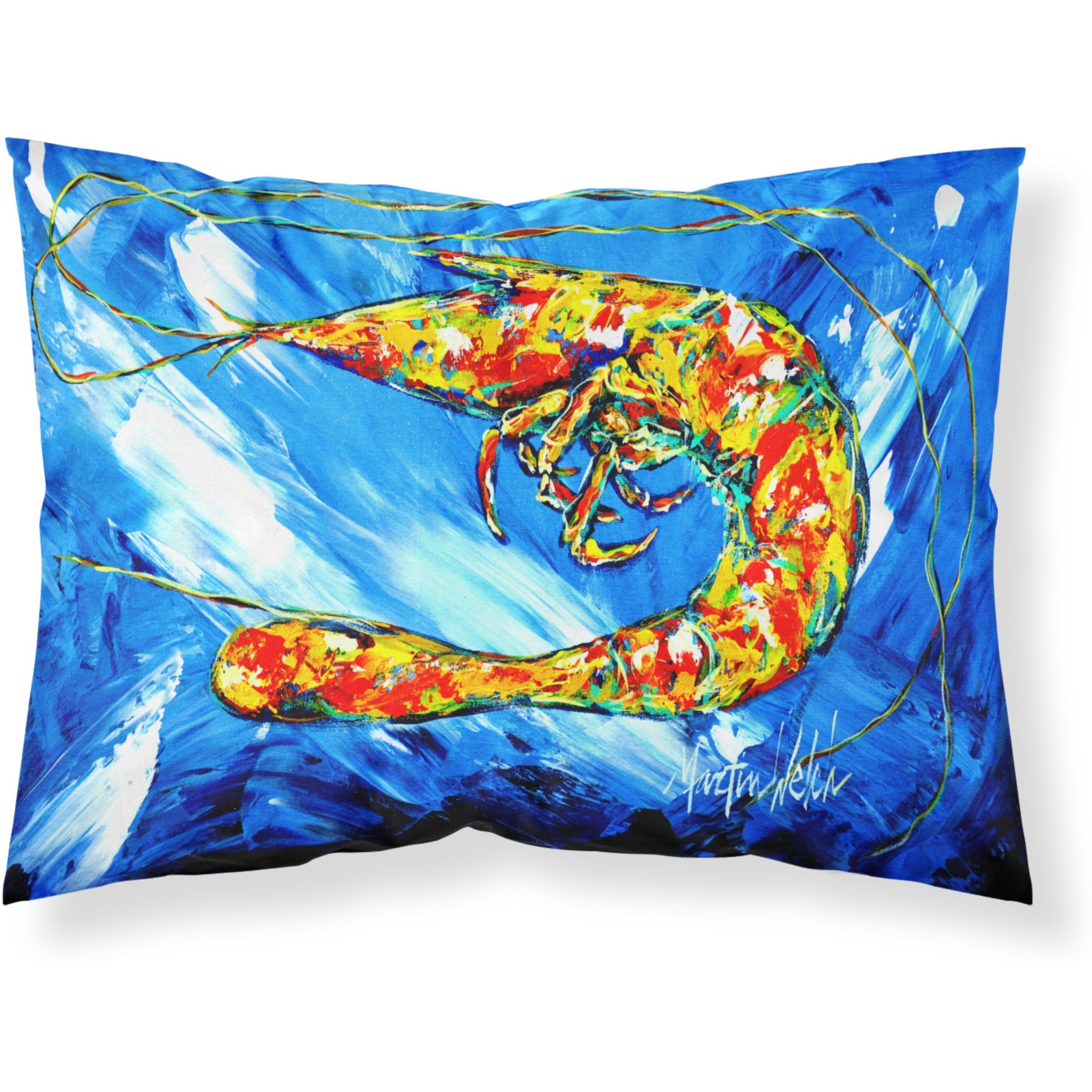 &quotCaroline's Treasures Ice Blue Shrimp Fabric Standard Pillowcase MW1226PILLOWCASE, Multicolor"
