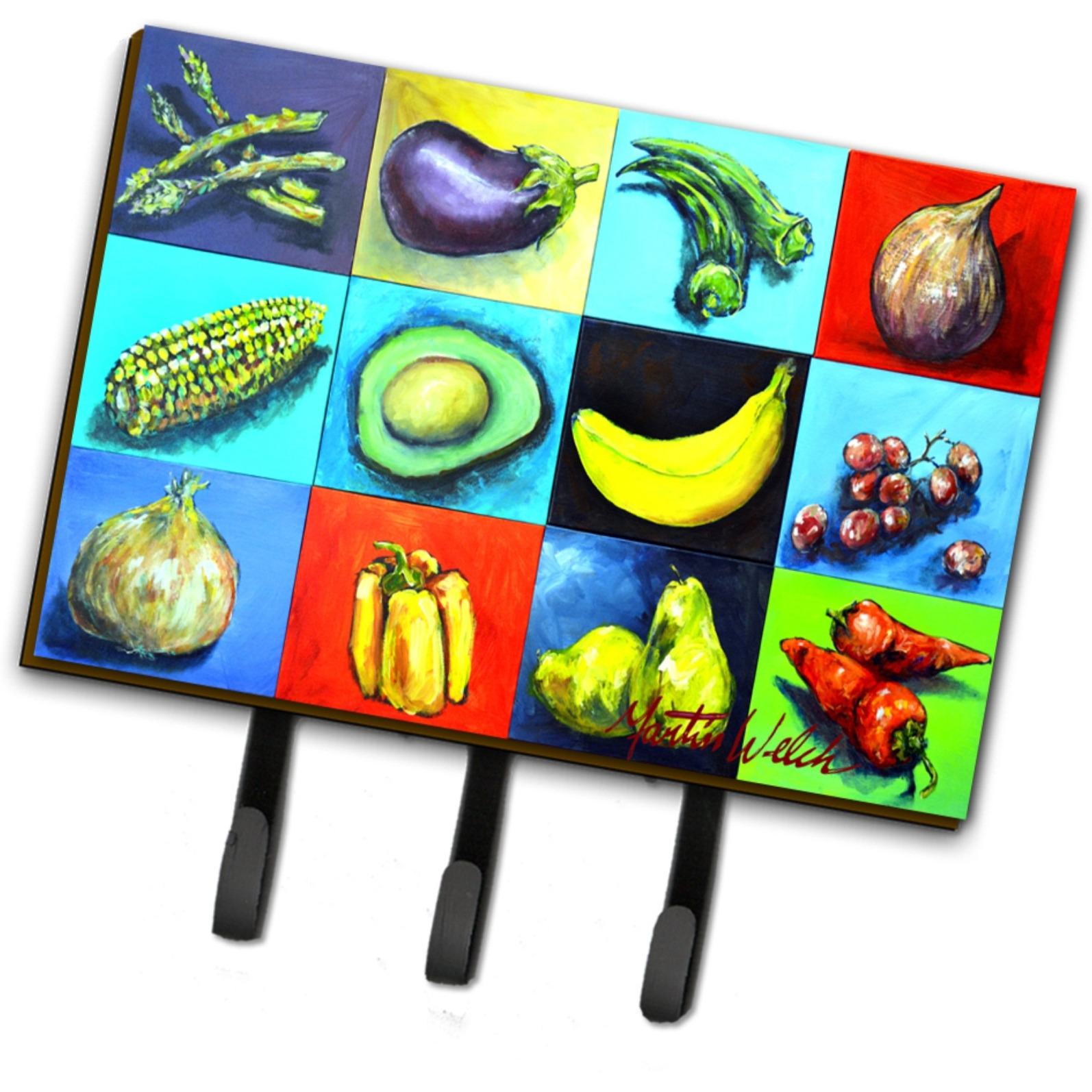 &quotCaroline's Treasures Mixed Fruits and Vegetables Leash or Key Holder MW1227TH68, Triple"