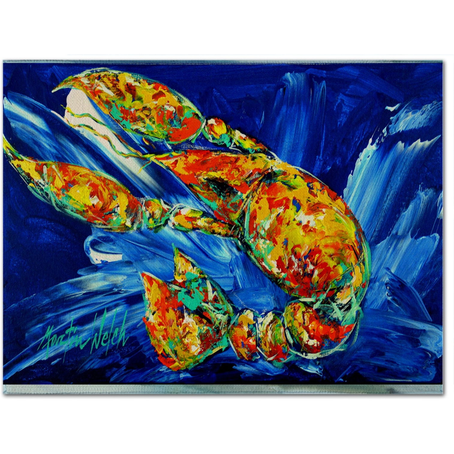 &quotCaroline's Treasures MW1228PLMT Not Your Plano Crawfish Fabric Placemat, Multicolor"