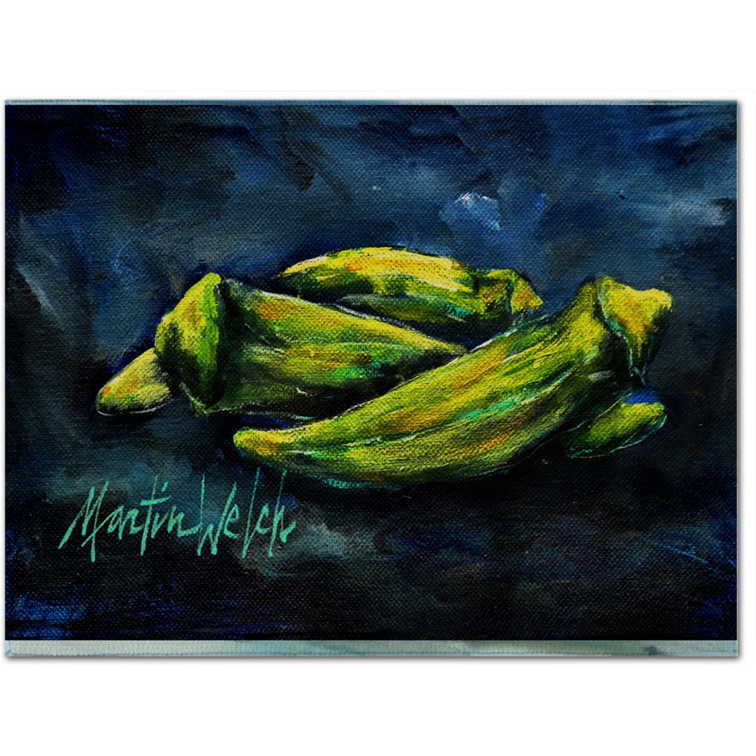 &quotCaroline's Treasures MW1229PLMT Okra Bleu Fabric Placemat, Multicolor"