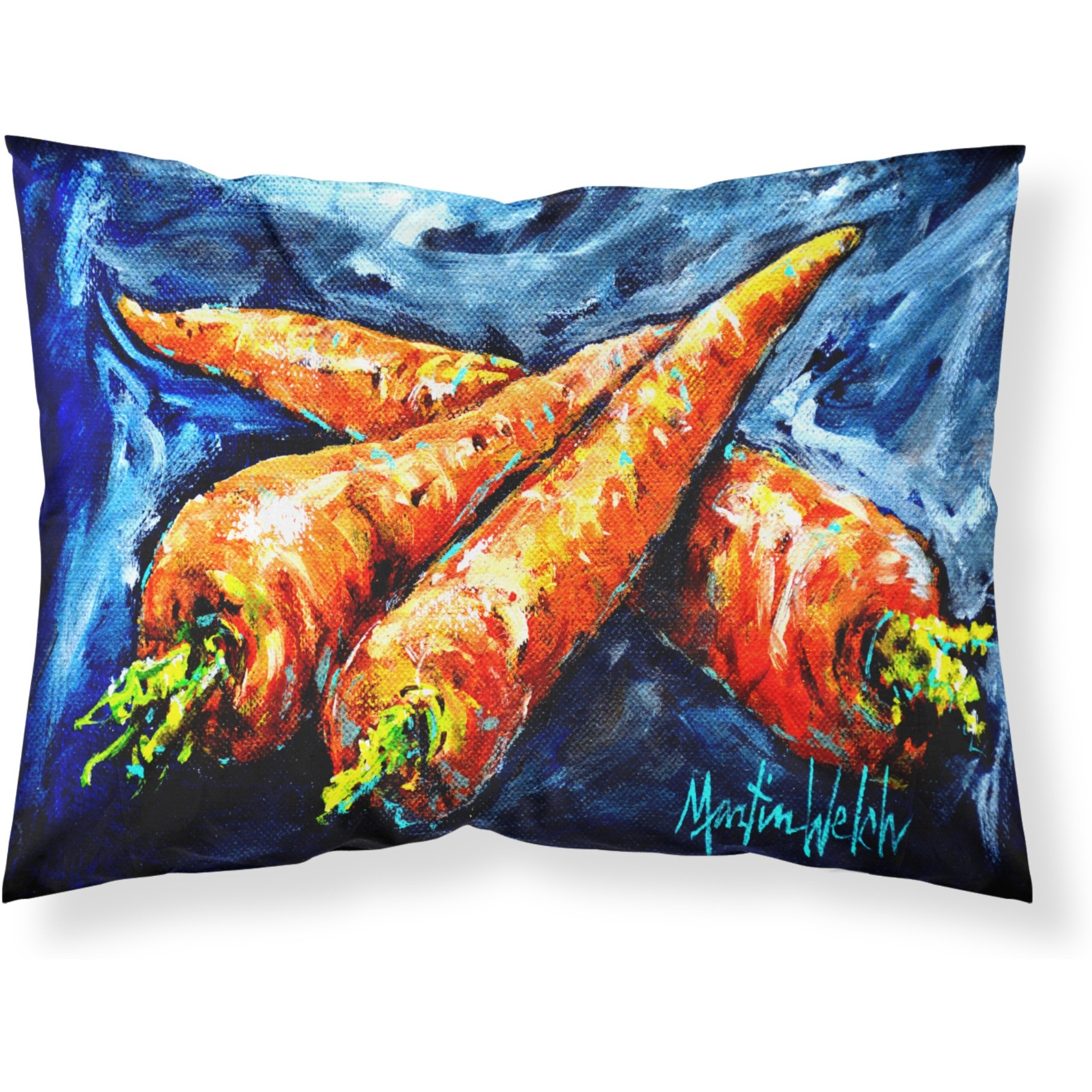 &quotCaroline's Treasures Carrots Only Three Needed Fabric Standard Pillowcase MW1230PILLOWCASE, Multicolor"