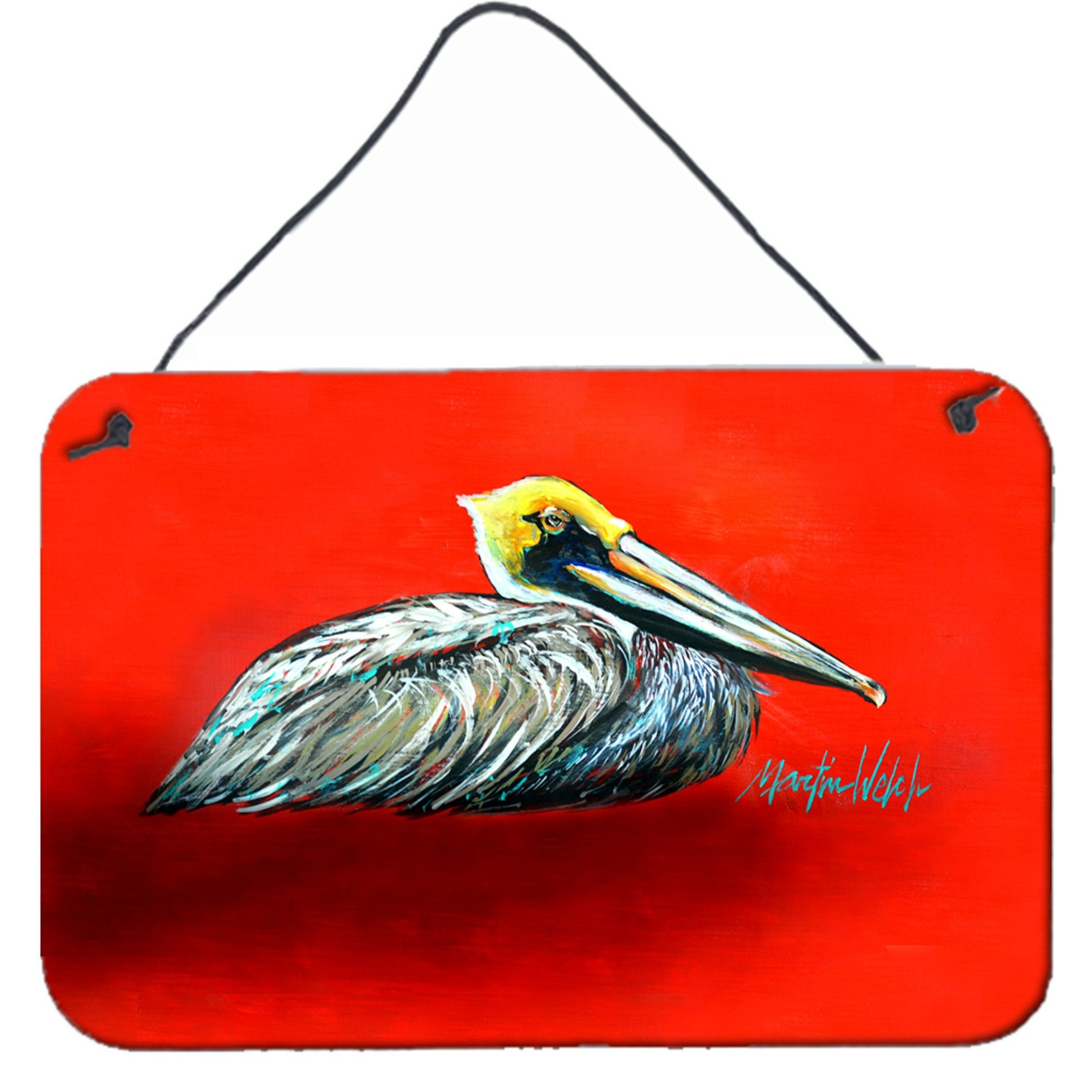&quotCaroline's Treasures Sitting Brown Pelican Wall or Door Hanging Prints MW1232DS812, 8"" x 12"""