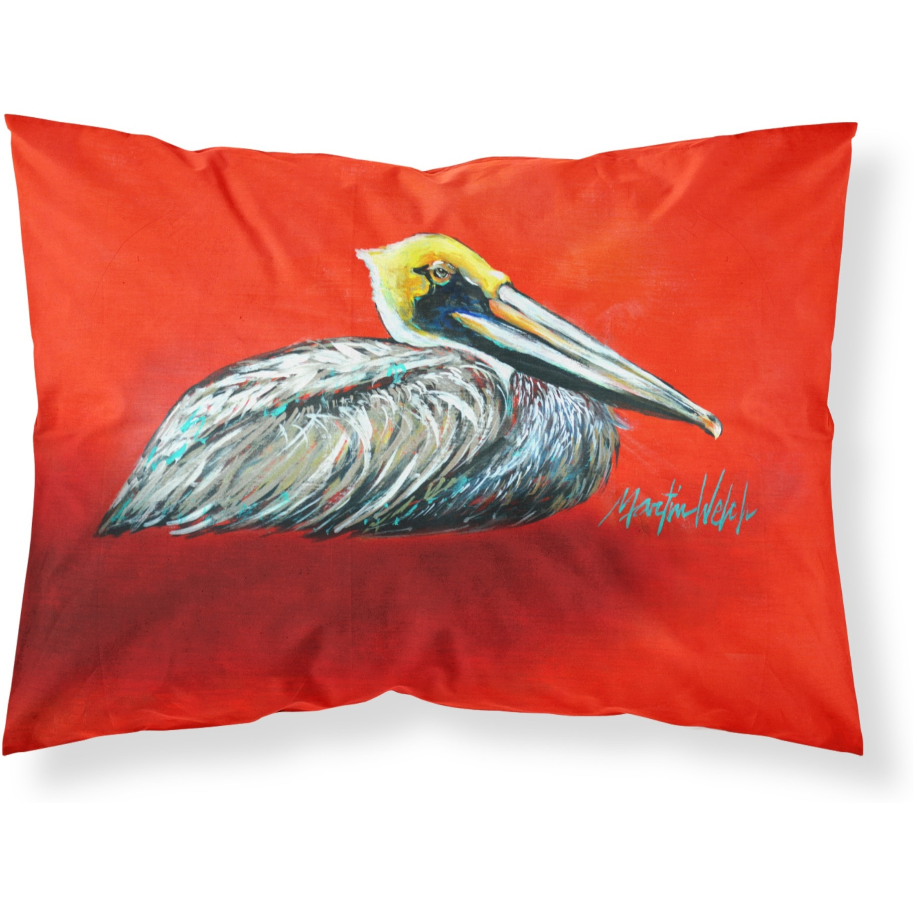 &quotCaroline's Treasures "&quotSitting Brown Pelican"" Printed, Polyester Envelope Closure pillowcase, Standard, Multicolor"