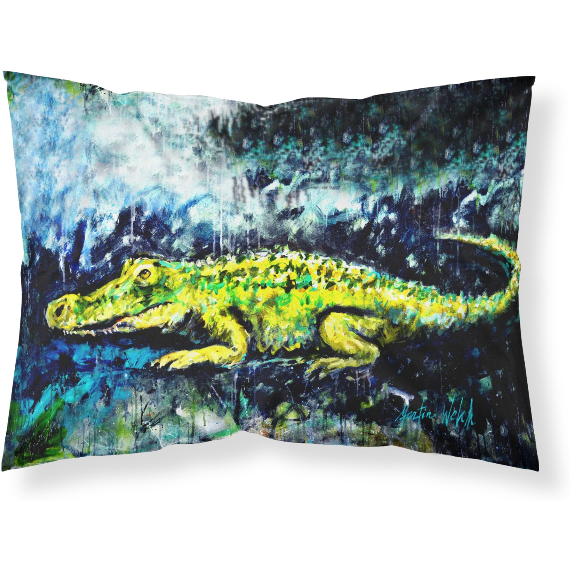 &quotCaroline's Treasures Sneaky Alligator Fabric Standard Pillowcase MW1233PILLOWCASE, Multicolor"