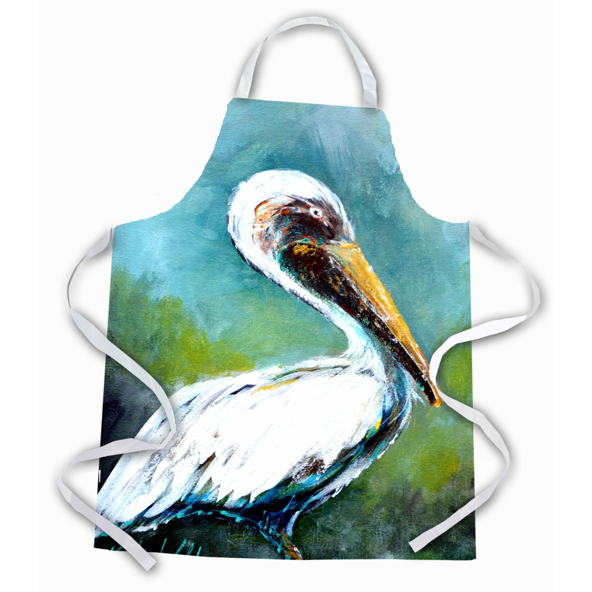 &quotCaroline's Treasures MW1245APRON Blue Stand Pelican Apron, Large, Multicolor"