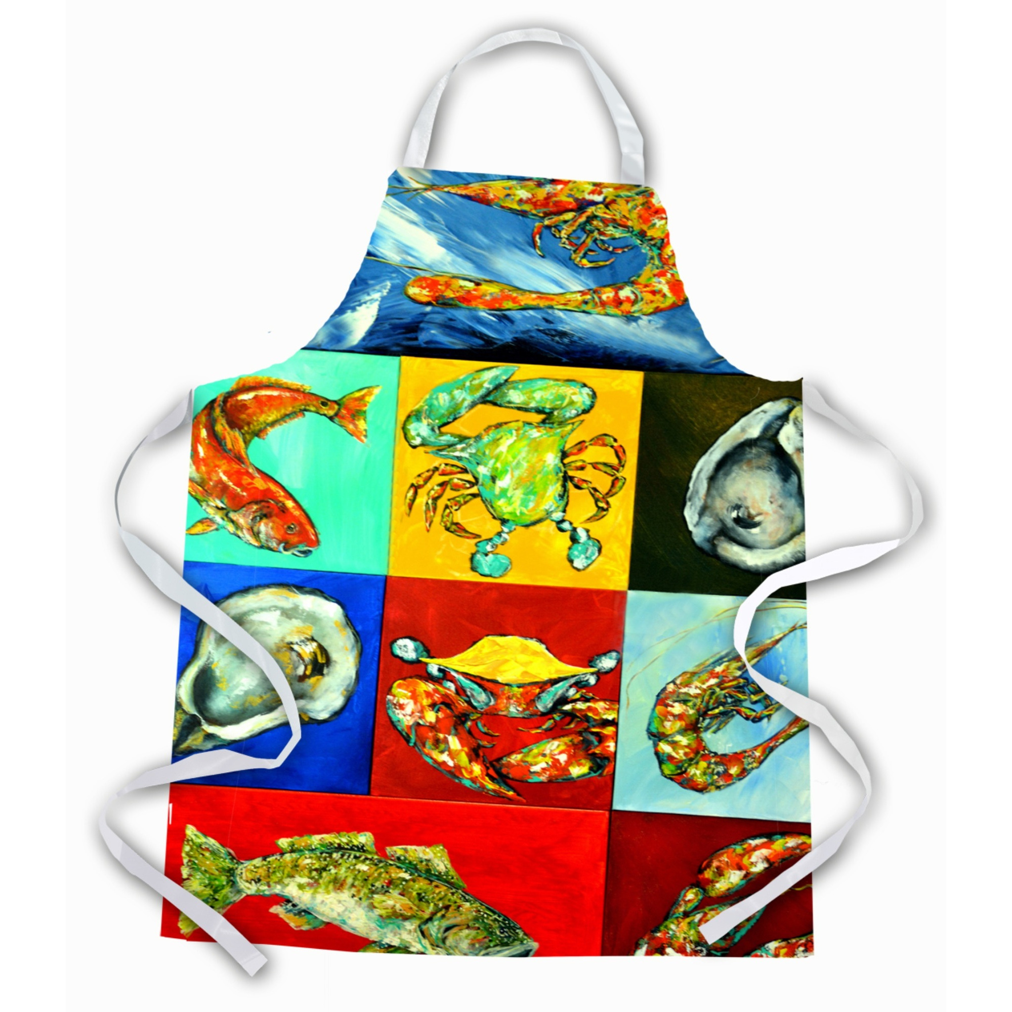 &quotCaroline's Treasures MW1250APRON Mixed Seafood Apron, Large, Multicolor"