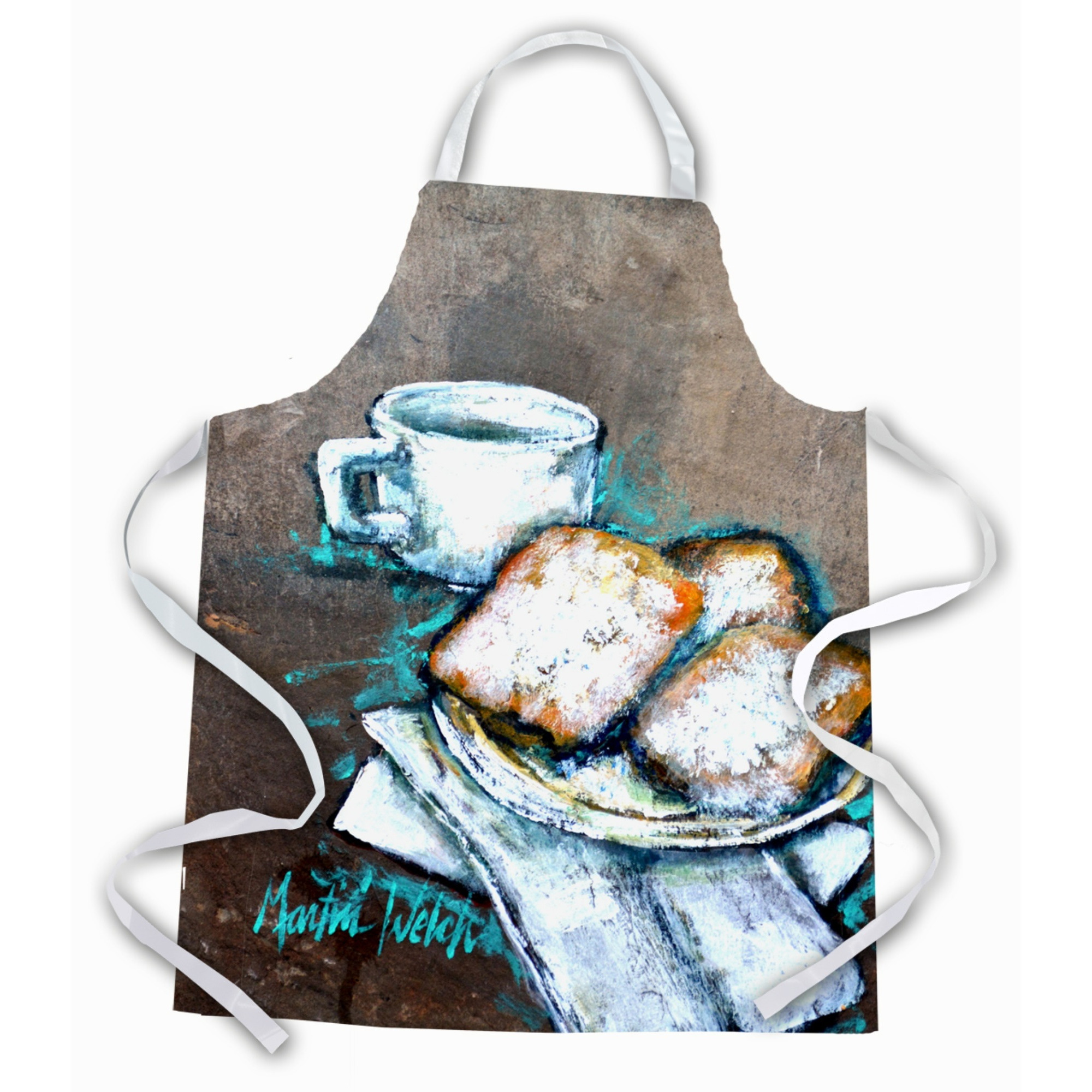 &quotCaroline's Treasures MW1251APRON Piping Hot Beignets Apron, Large, Multicolor"
