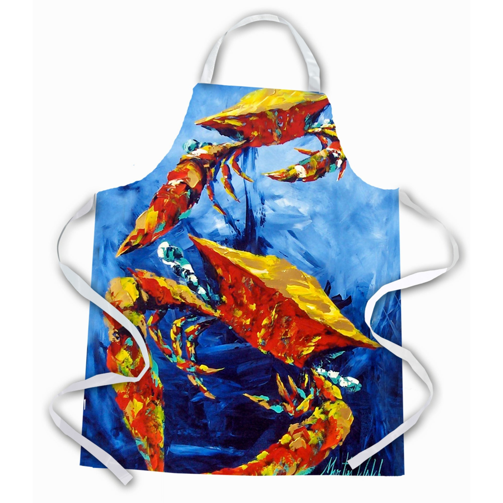 &quotCaroline's Treasures MW1253APRON Puddle O' Two Crabs Apron, Large, Multicolor"