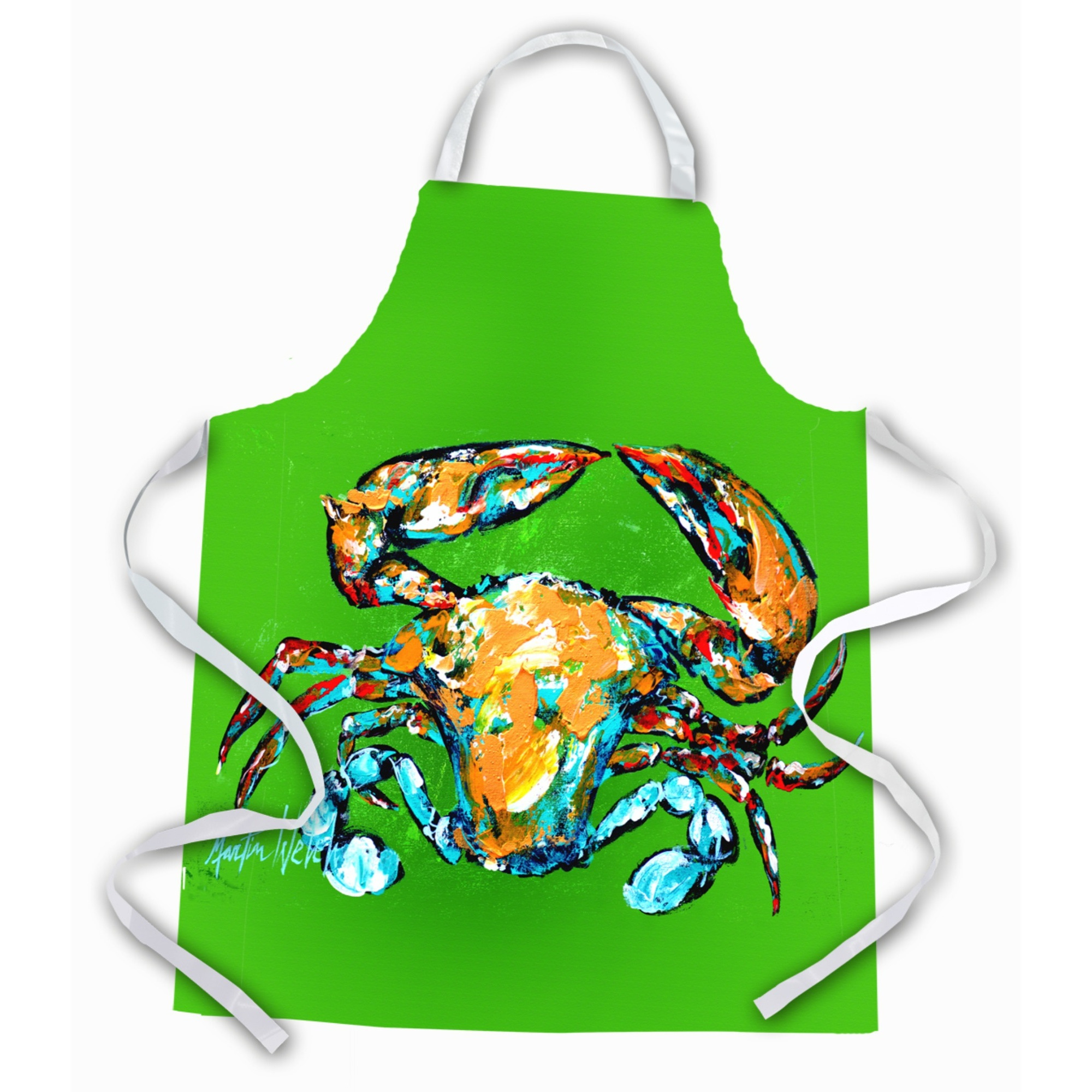 &quotCaroline's Treasures MW1264APRON Wide Load Crab Apron, Large, Multicolor"