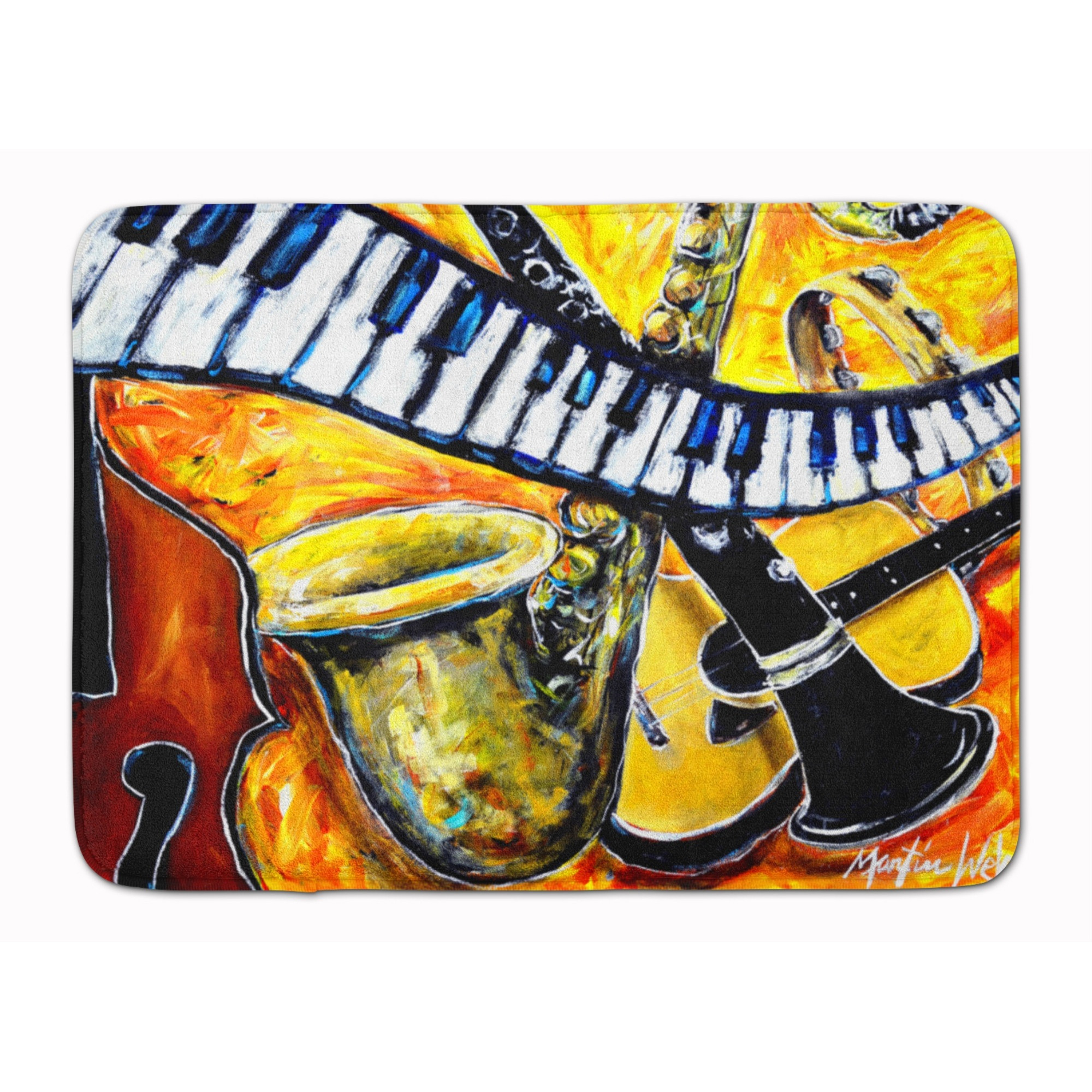 &quotCaroline's Treasures All That Jazz Machine Washable Memory Foam Mat doormats, Multicolor"