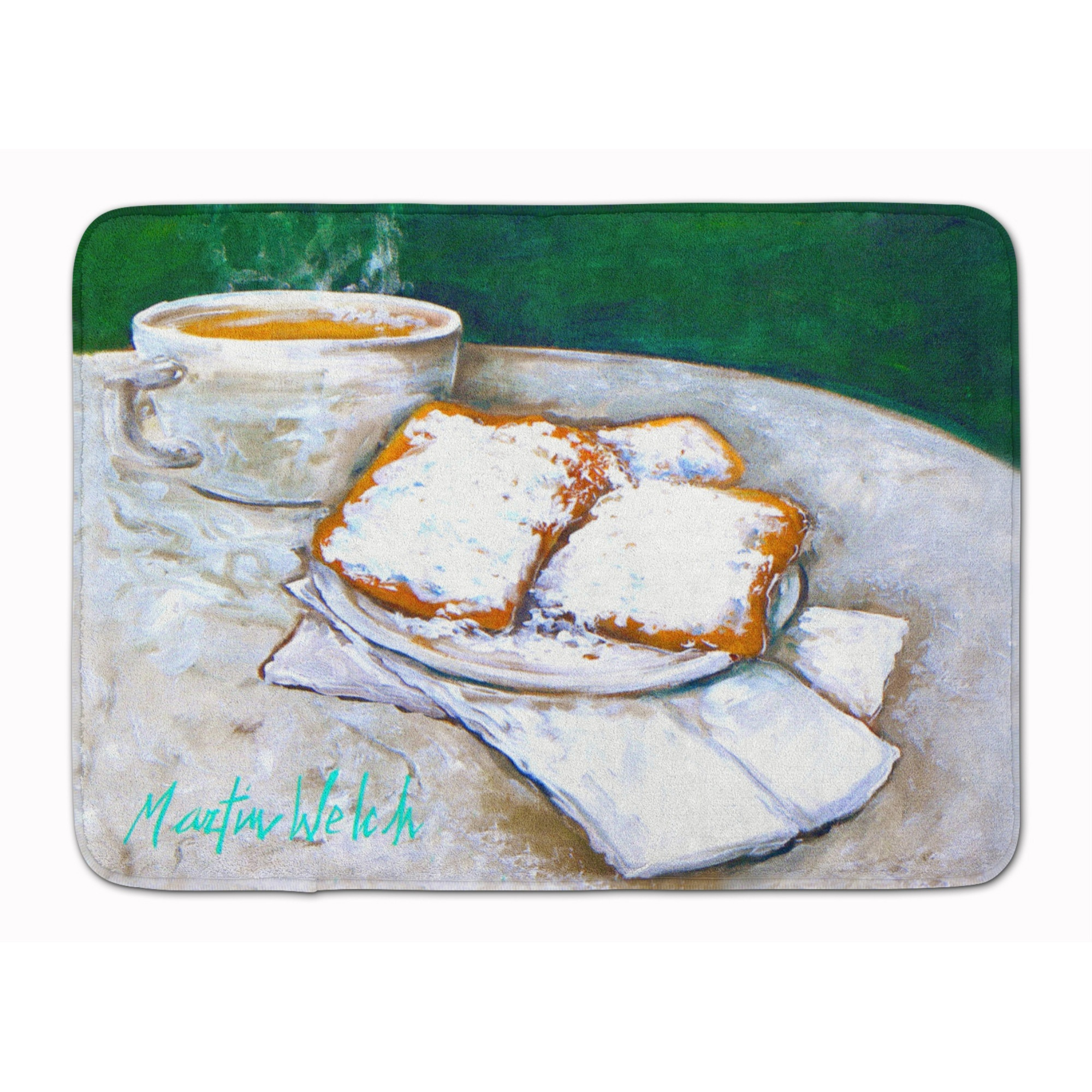 &quotCaroline's Treasures Breakfast Delight Beignets Machine Washable Memory Foam Mat doormats, Multicolor"