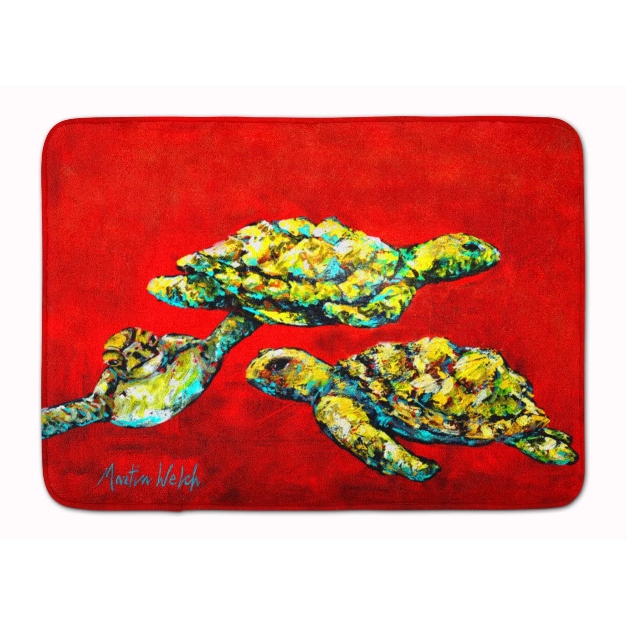 &quotCaroline's Treasures Drifting Home Turtles Machine Washable Memory Foam Mat doormats, Multicolor"