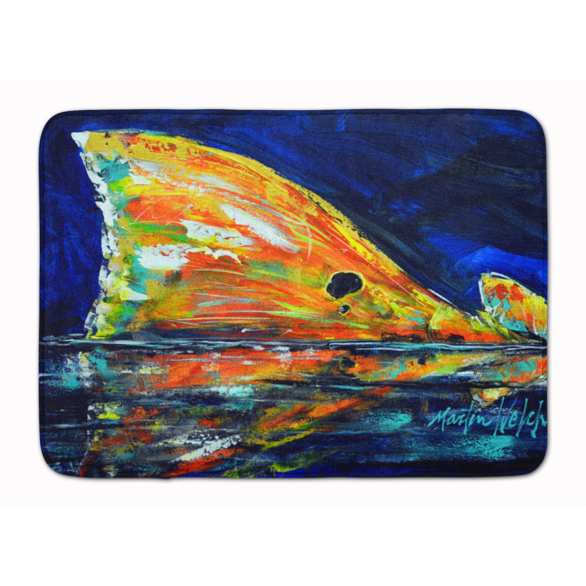 &quotCaroline's Treasures Flipper Red Fish Machine Washable Memory Foam Mat doormats, Multicolor"