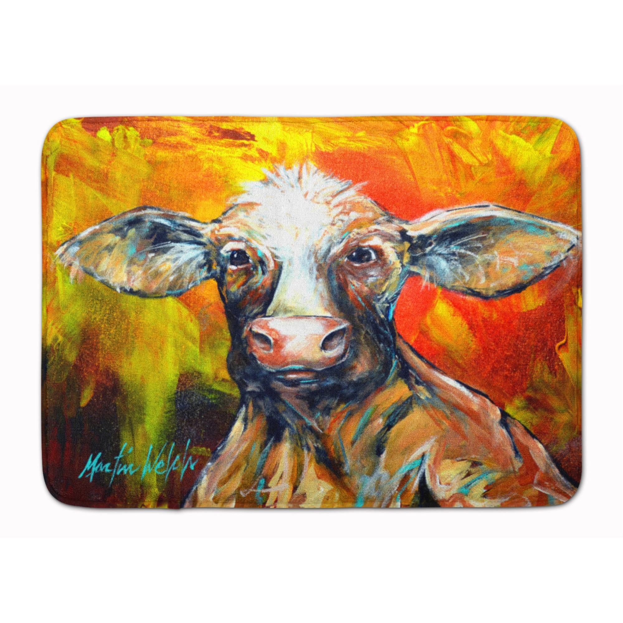 &quotCaroline's Treasures Happy Cow Machine Washable Memory Foam Mat doormats, Multicolor"
