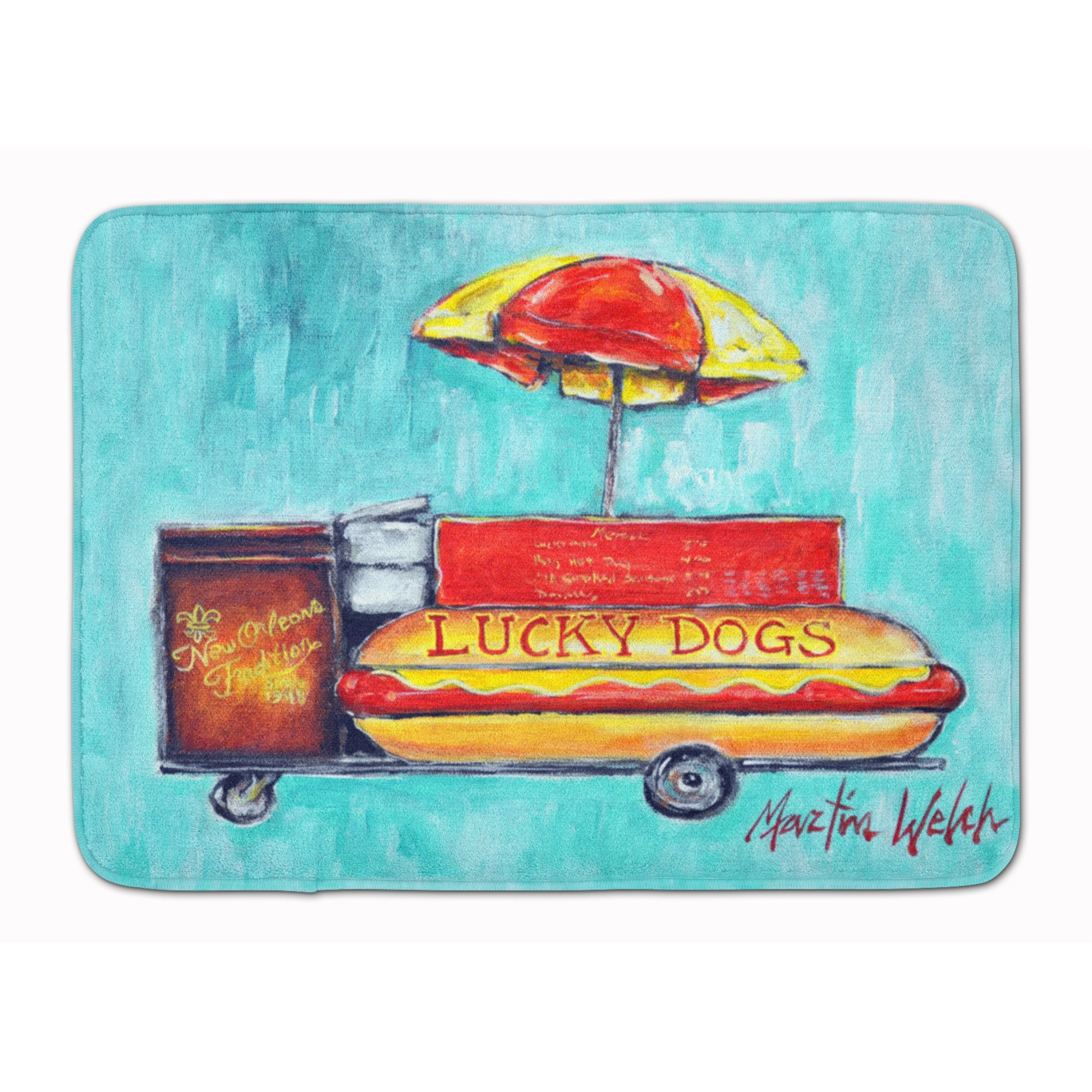 &quotCaroline's Treasures Lucky Dog for Me Machine Washable Memory Foam Mat doormats, Multicolor"