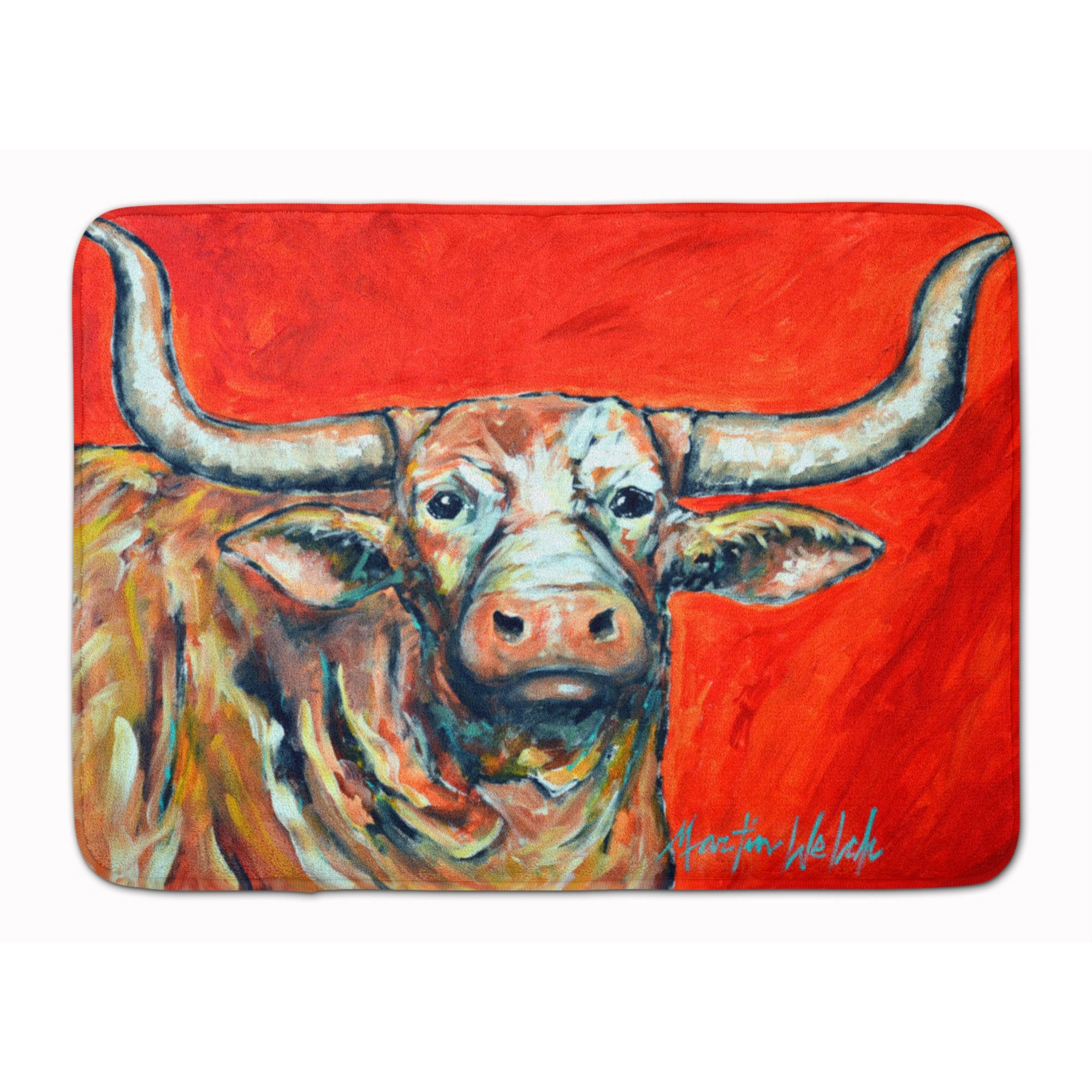 &quotCaroline's Treasures See Red Longhorn Cow Machine Washable Memory Foam Mat doormats, Multicolor"