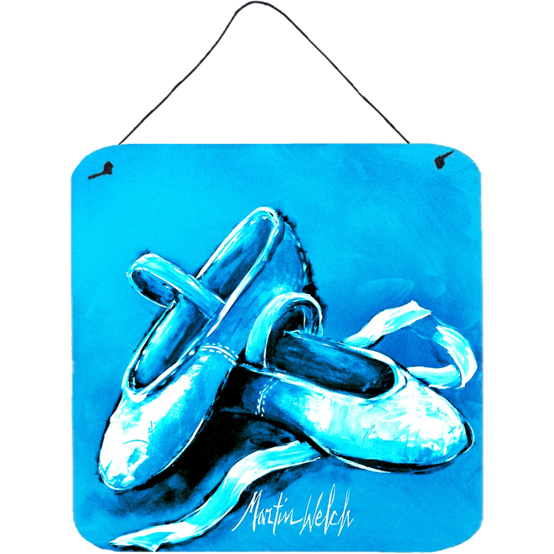 &quotCaroline's Treasures Ballet Shoes Aqua Blue Door Hanging Prints wall-decor, Multicolor"