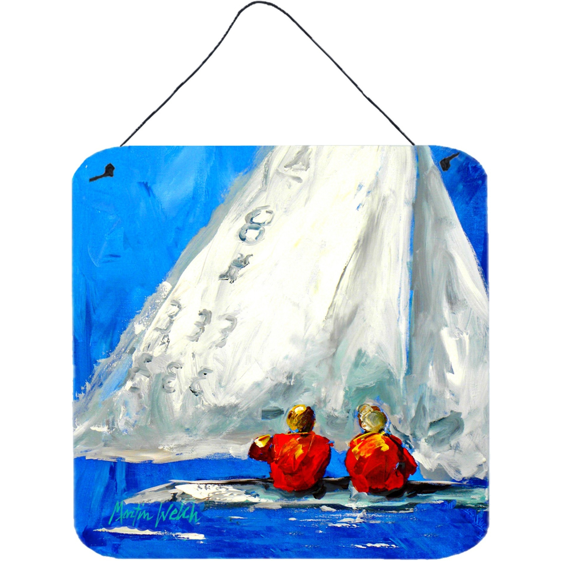 &quotCaroline's Treasures Sailboat Two's Company Door Hanging Prints wall-decor, Multicolor"