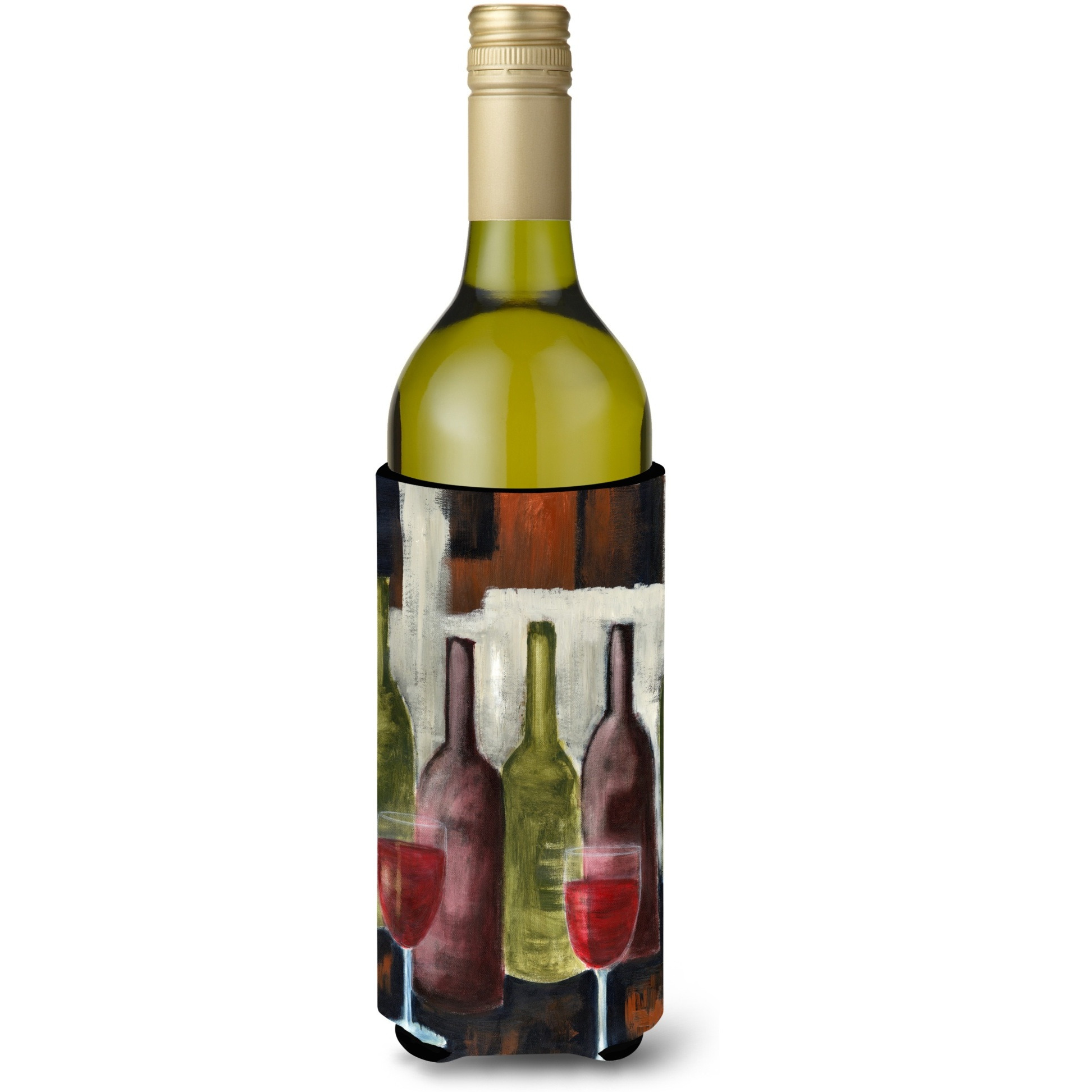 &quotCaroline's Treasures Red Wine by Pedrina Sutton Bottle Koozie Hugger, 750ml, Multicolor"