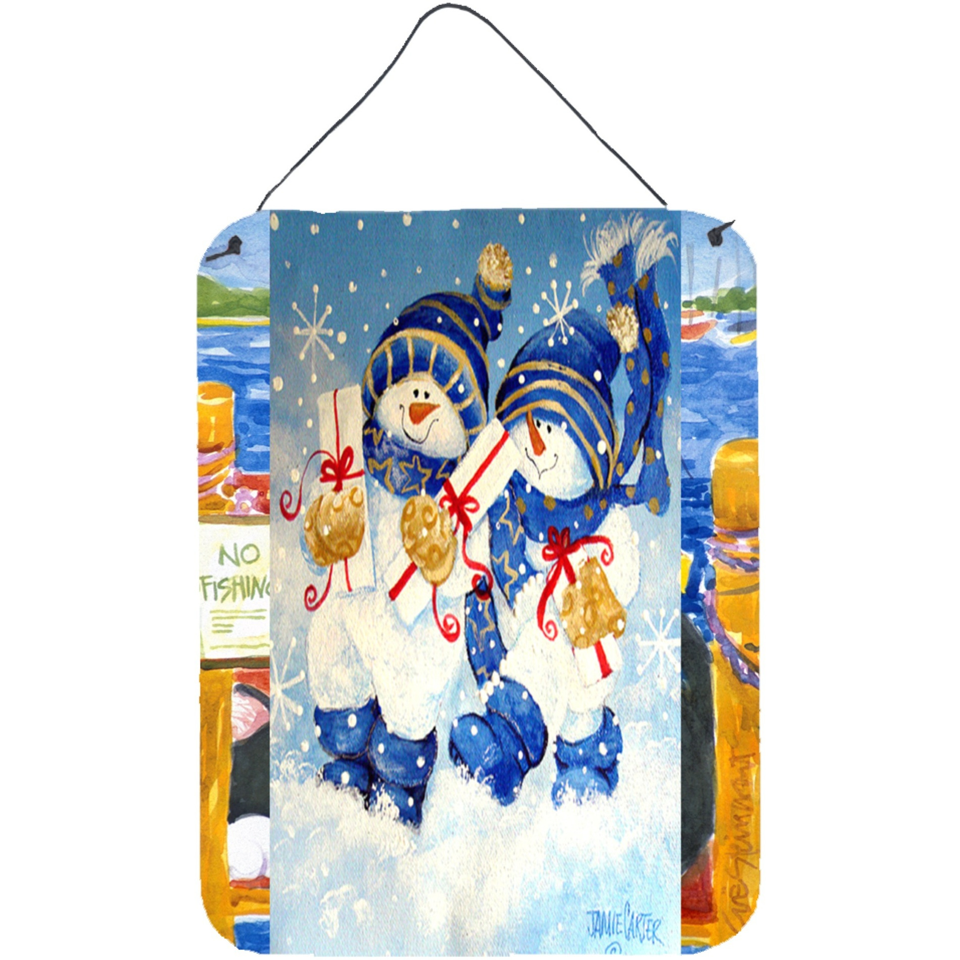 &quotCaroline's Treasures PJC1014DS1216 Holiday Delivery Snowman Wall or Door Hanging Prints, 16 x 12"", Multicolor"