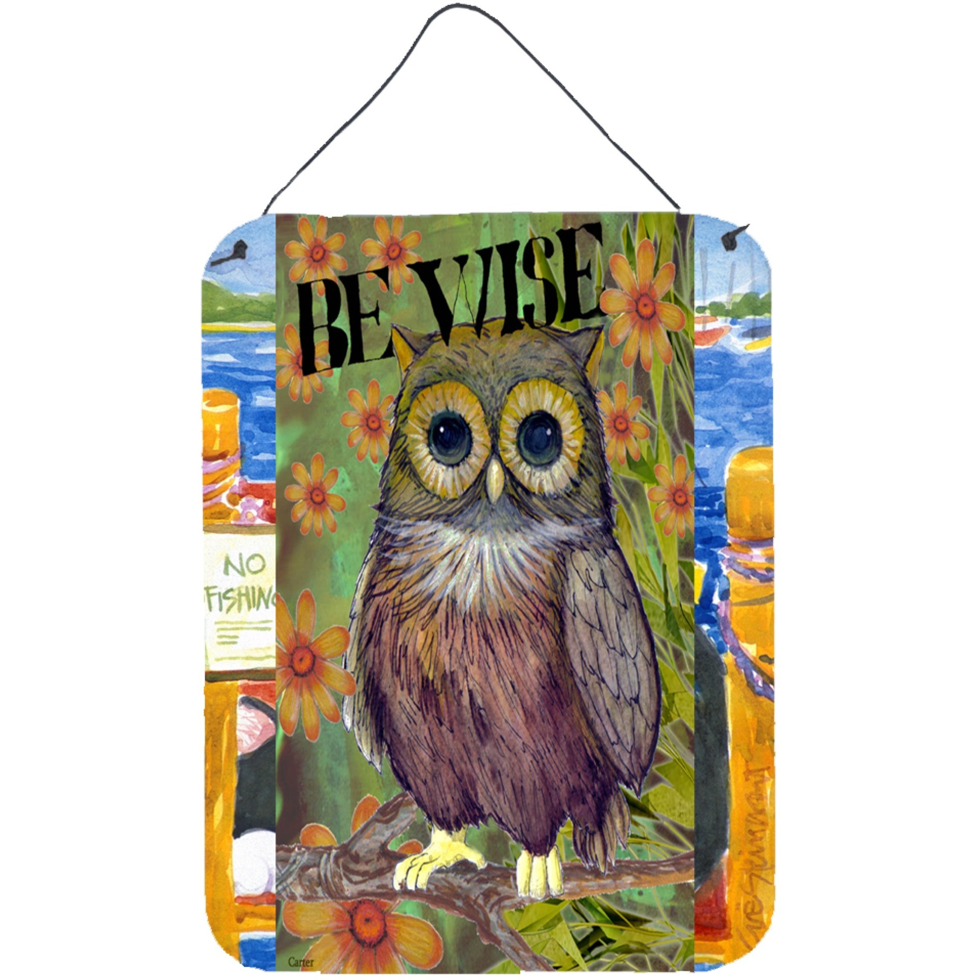 &quotCaroline's Treasures PJC1029DS1216 Be Wise Owl Wall or Door Hanging Prints, 16 x 12"", Multicolor"