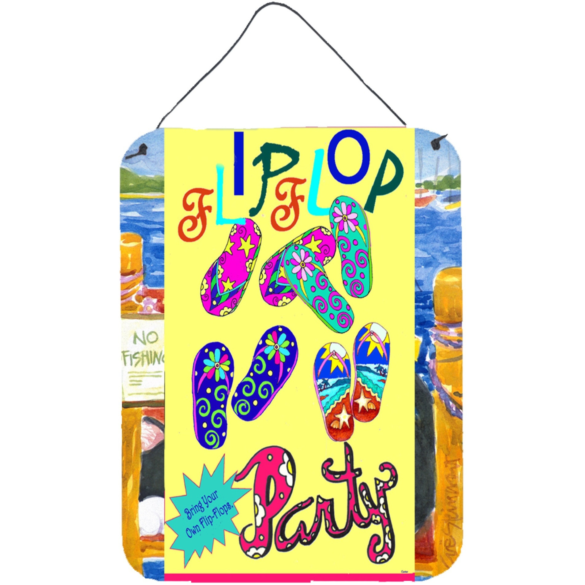 &quotCaroline's Treasures PJC1035DS1216 Bring Your Own Filp Flops Wall or Door Hanging Prints, 16 x 12"", Multicolor"