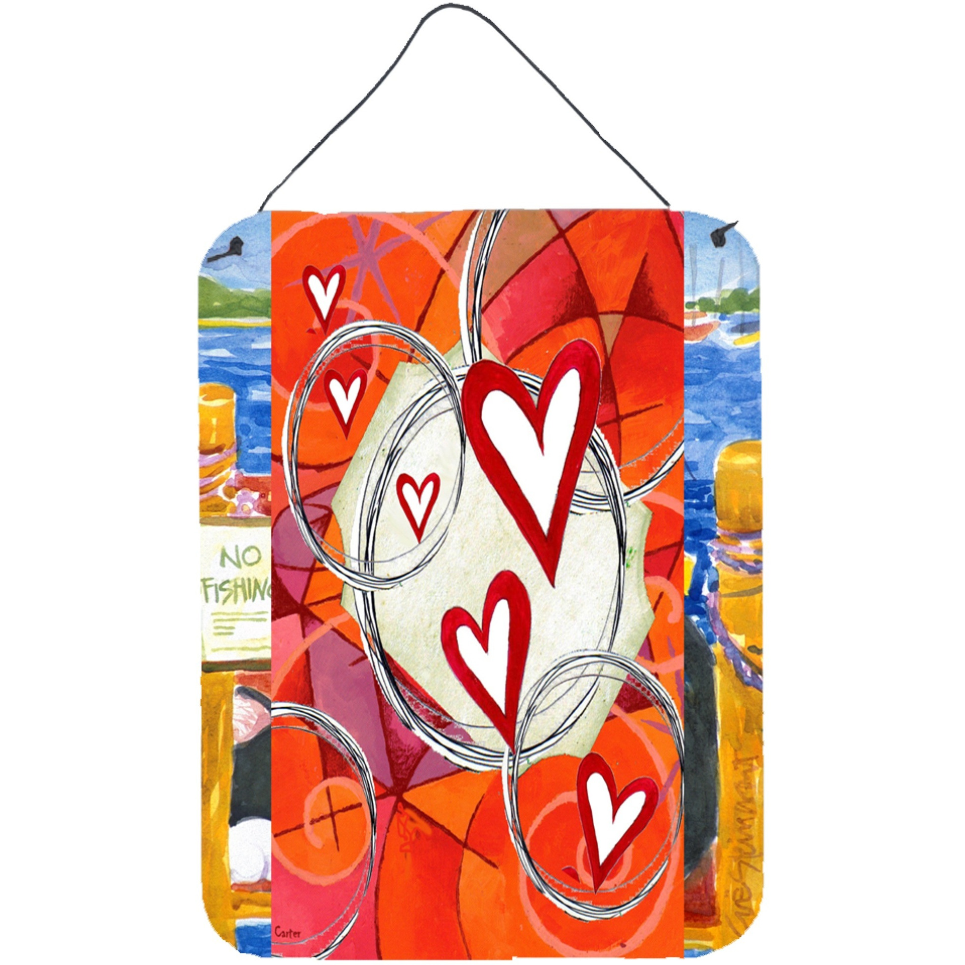 &quotCaroline's Treasures PJC1038DS1216 Circle of Love Valentine's Day Wall or Door Hanging Prints, 16 x 12"", Multicolor"