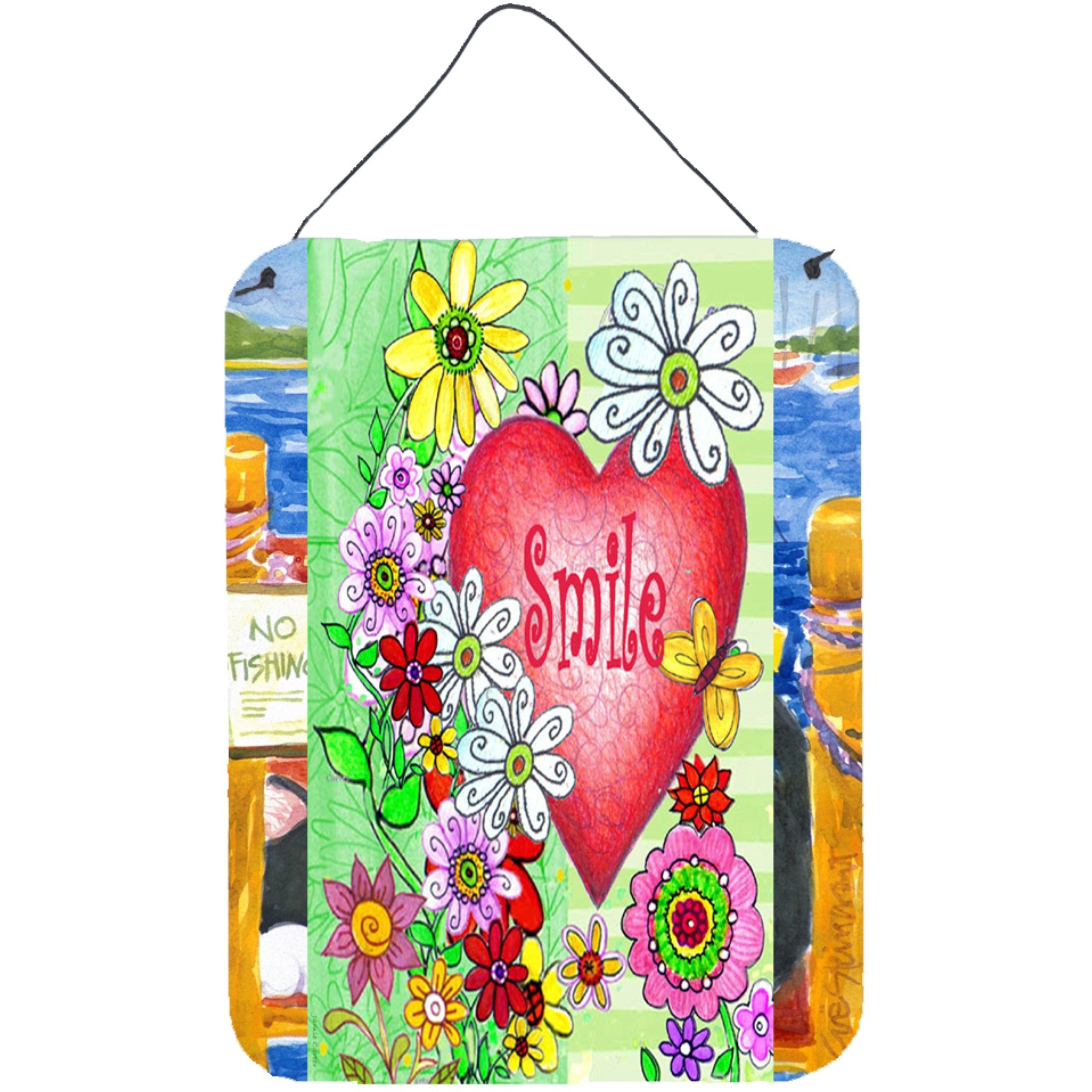 &quotCaroline's Treasures PJC1041DS1216 Smile Valentine's Day Wall or Door Hanging Prints, 16 x 12"", Multicolor"