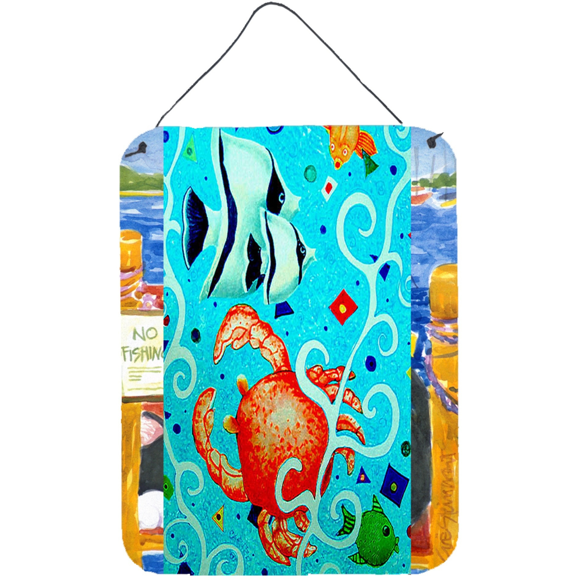 &quotCaroline's Treasures PJC1051DS1216 Crabby Crab Wall or Door Hanging Prints, 16 x 12"", Multicolor"
