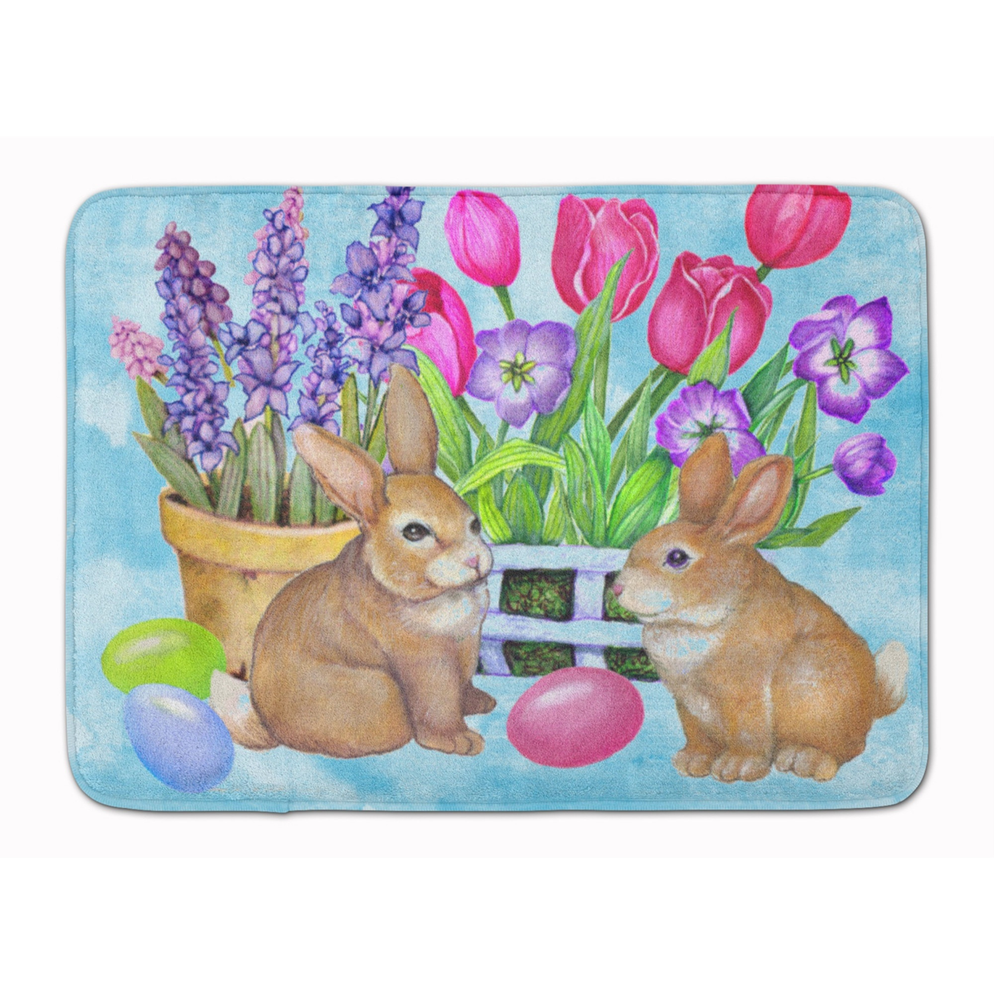 &quotCaroline's Treasures New Beginnings Easter Rabbit Floor Mat, 19"" x 27"", Multicolor"