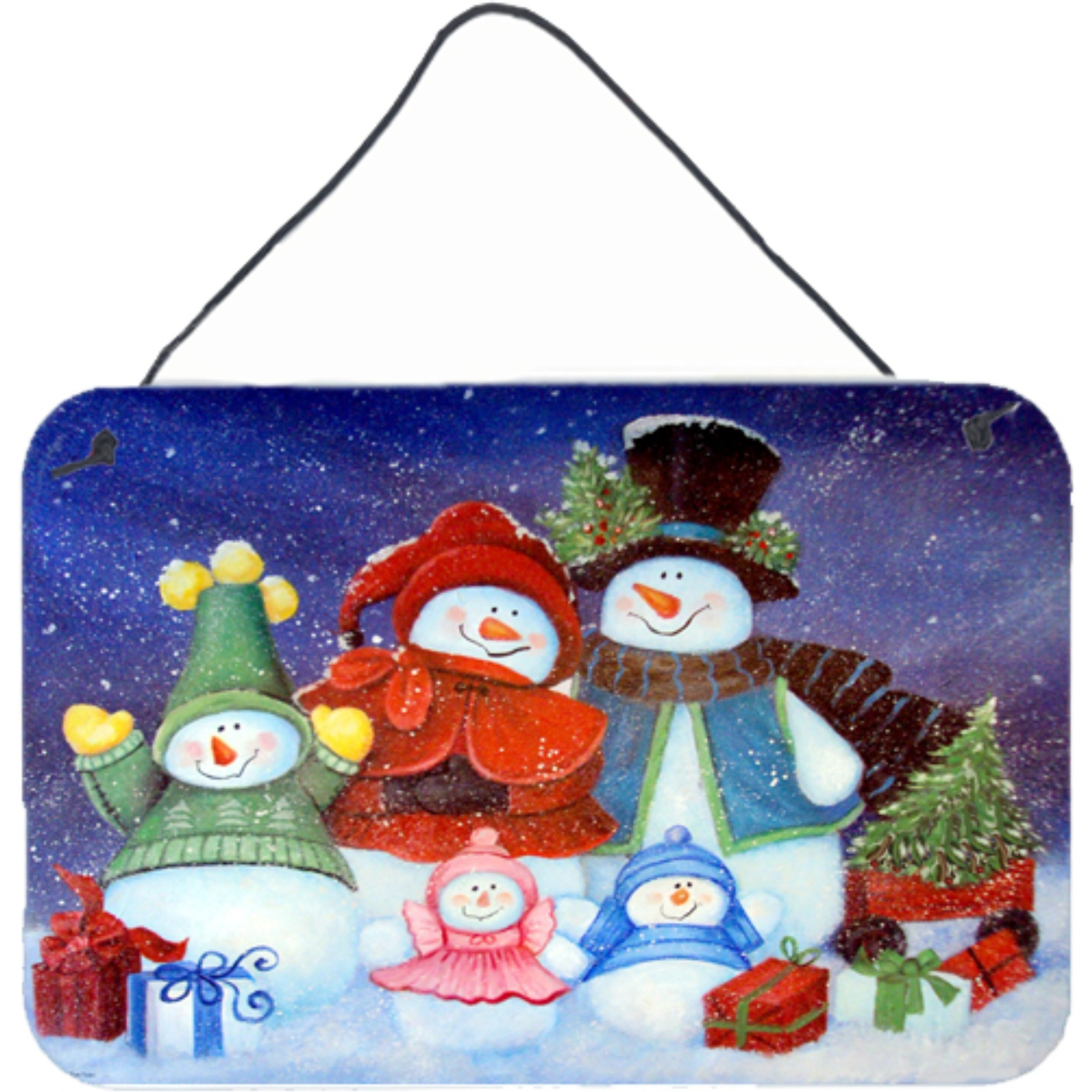 &quotCaroline's Treasures PJC1080DS812 Merry Christmas from US All Snowman Wall or Door Hanging Prints, 8 x 12"", Multicolor"