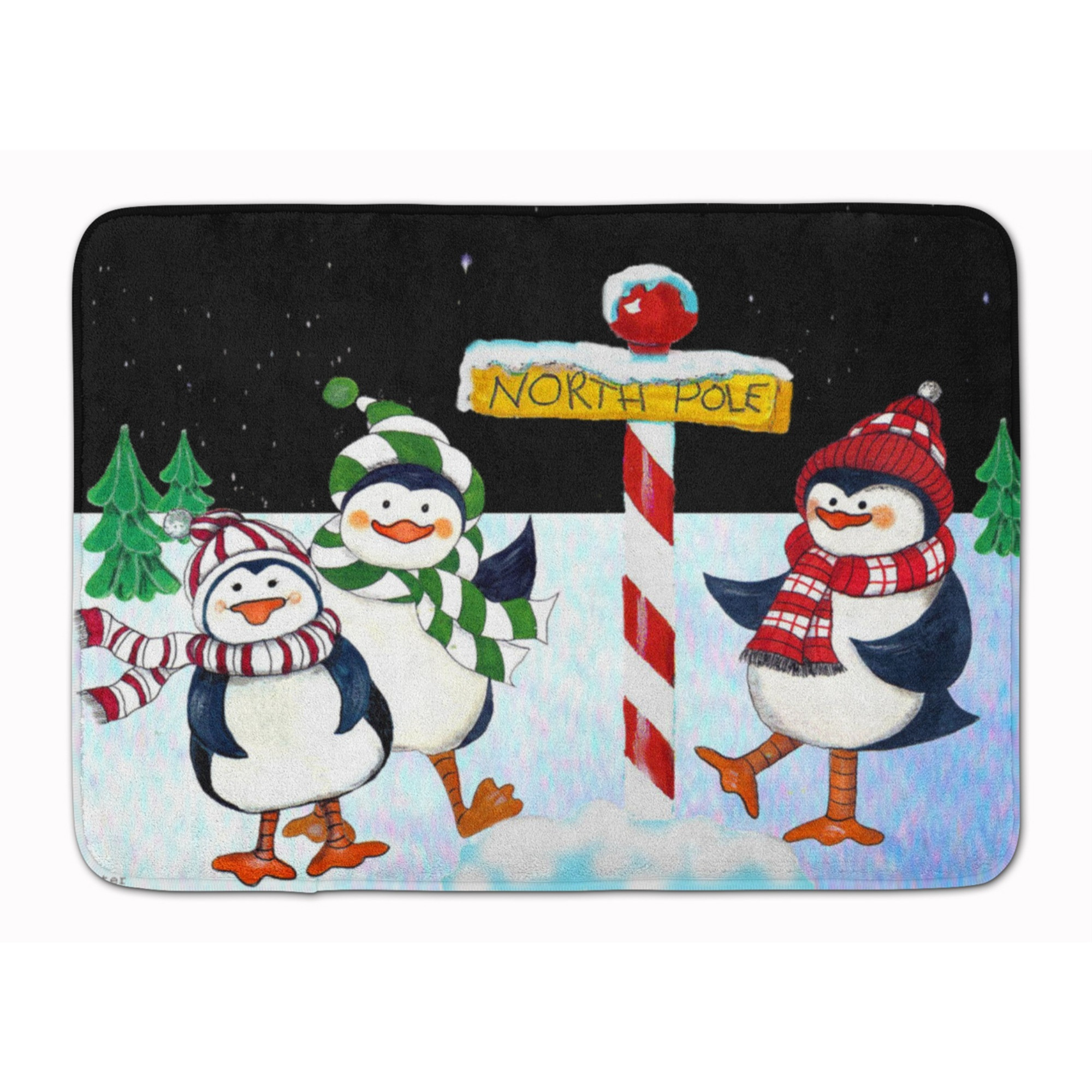 &quotCaroline's Treasures North Pole Welcomes You Penguins Floor Mat, 19"" x 27"", Multicolor"