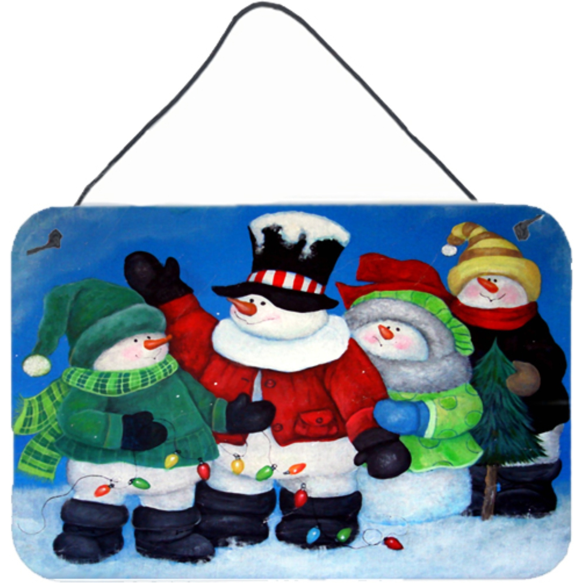 &quotCaroline's Treasures PJC1087DS812 The Light Brigade Snowman Wall or Door Hanging Prints, 8 x 12"", Multicolor"