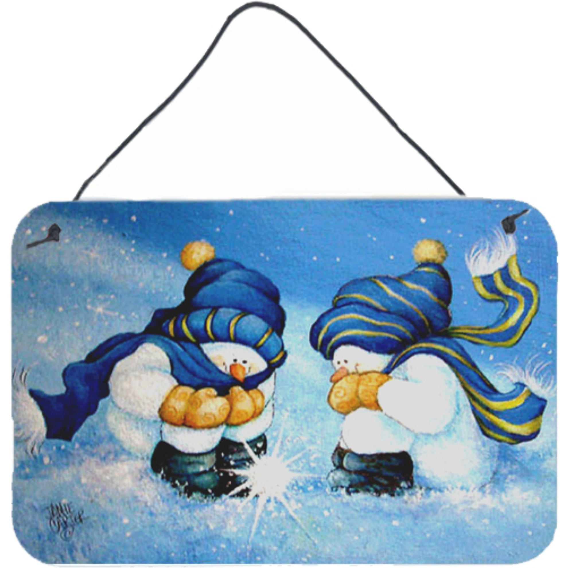 &quotCaroline's Treasures PJC1089DS812 We Believe in Magic Snowman Wall or Door Hanging Prints, 8 x 12"", Multicolor"