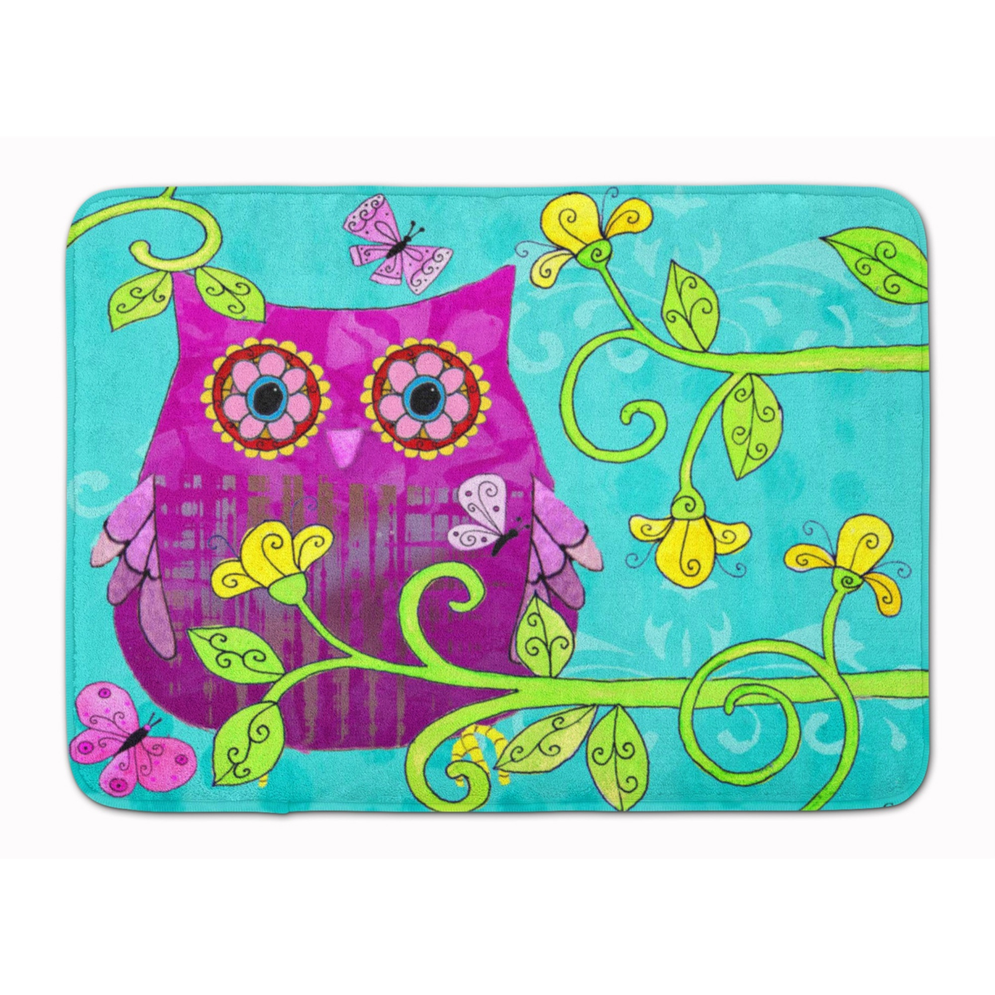 &quotCaroline's Treasures Sittin in the Flowers Owl Floor Mat, 19"" x 27"", Multicolor"
