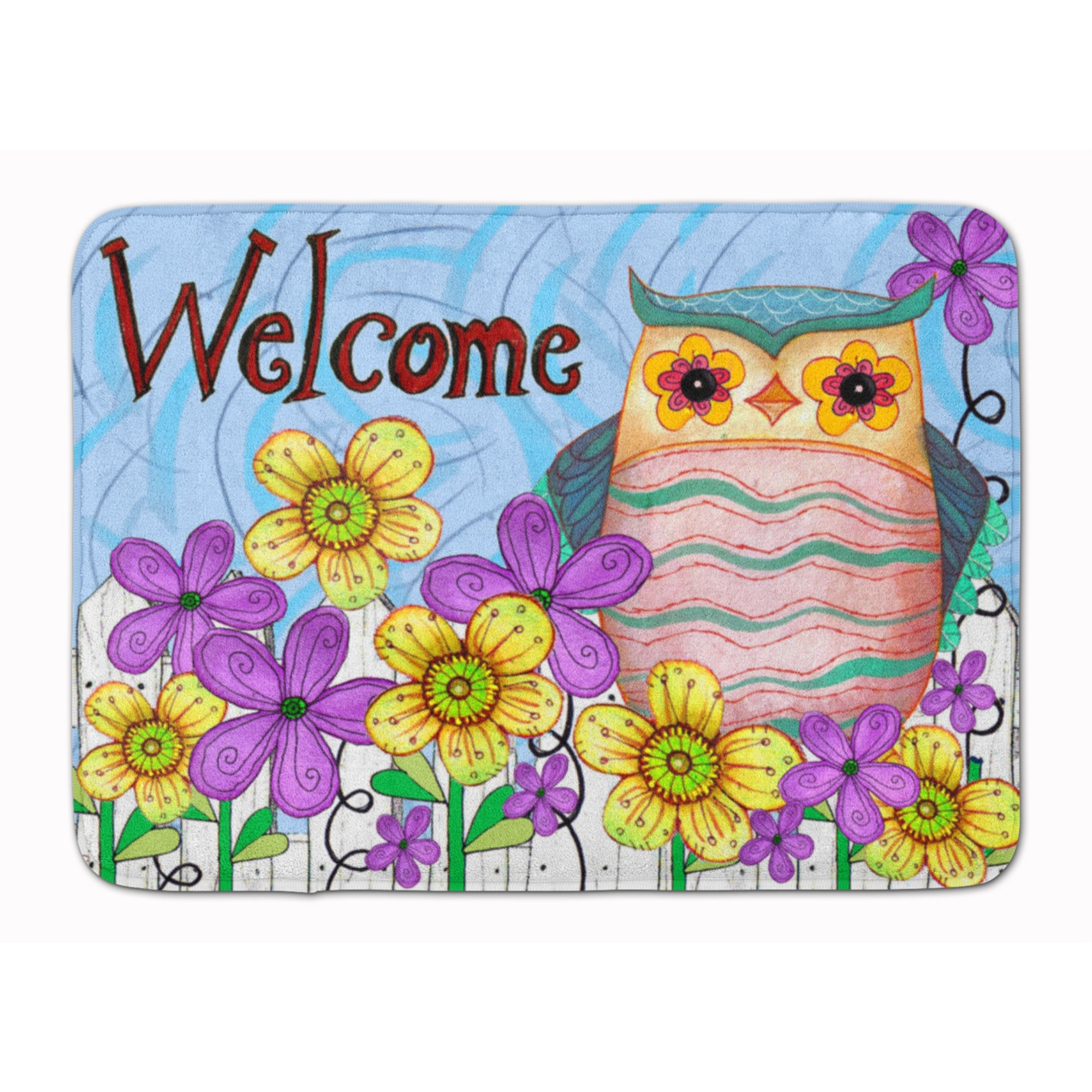 &quotCaroline's Treasures Welcome Owl Floor Mat, 19"" x 27"", Multicolor"