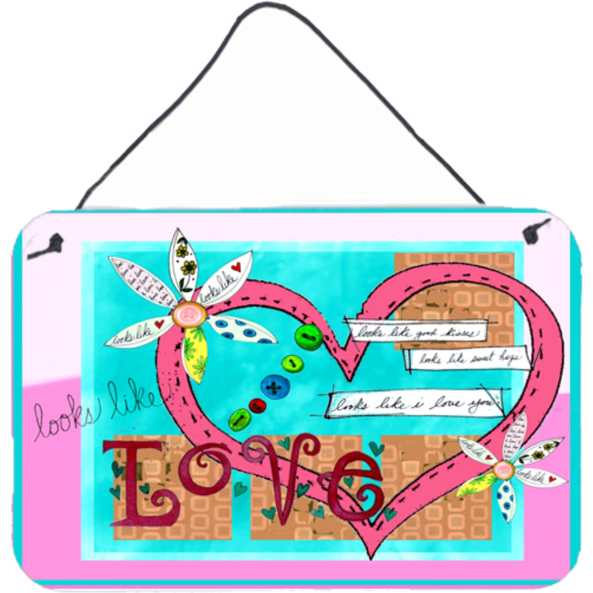 &quotCaroline's Treasures PJC1114DS812 Looks Like I Love You Valentine's Day Wall or Door Hanging Prints, 8 x 12"", Multicolor"