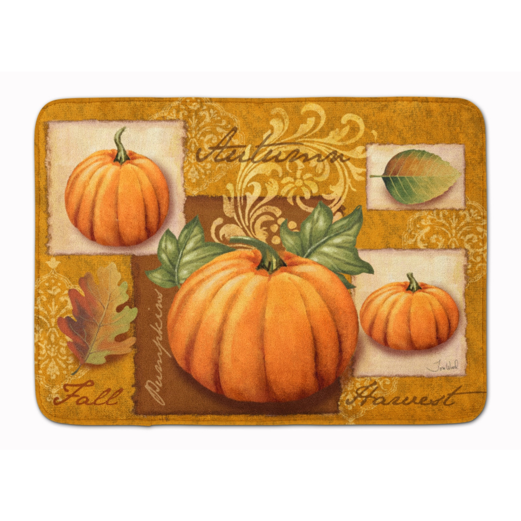 &quotCaroline's Treasures Fall Harvest Pumpkins Floor Mat, 19"" x 27"", Multicolor"