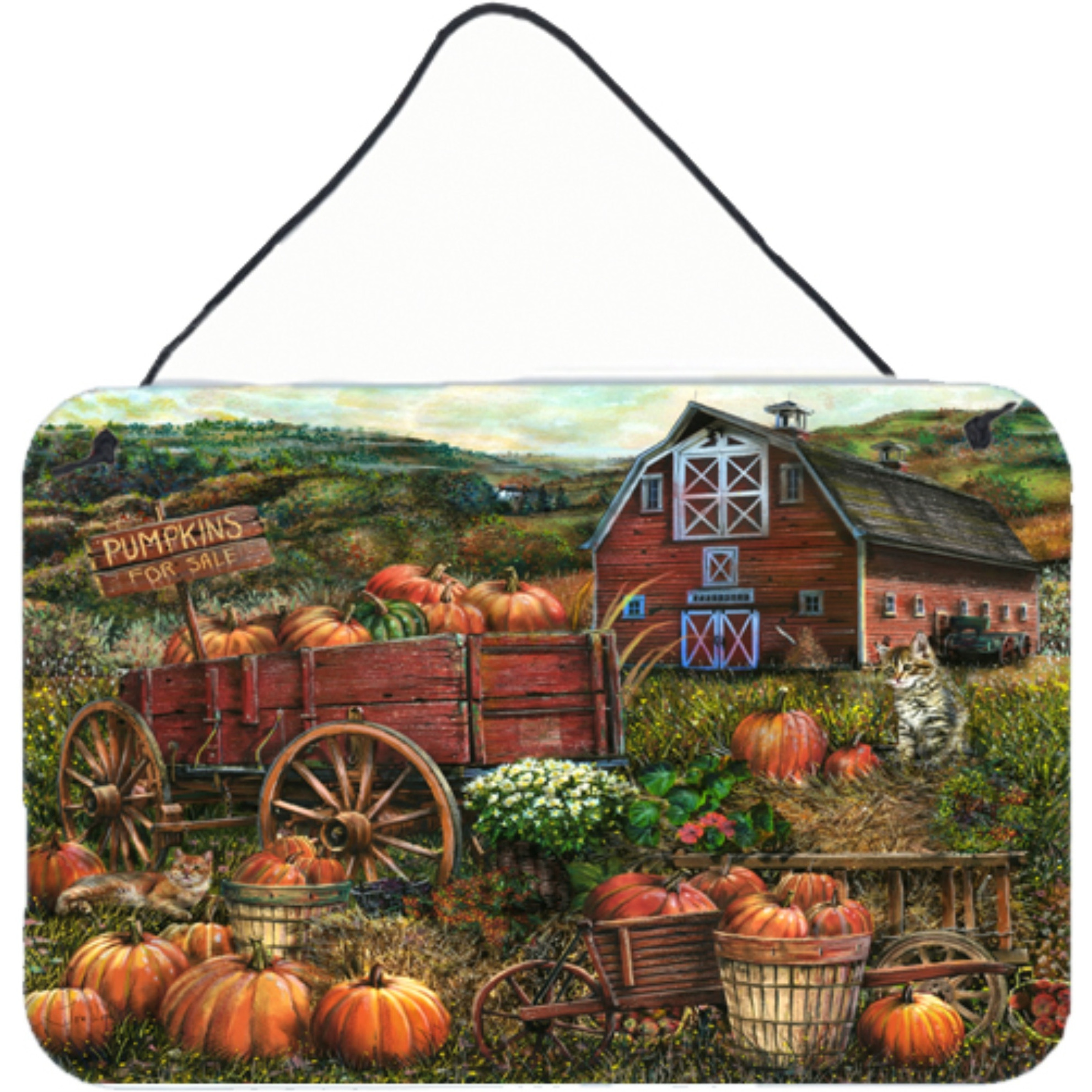 &quotCaroline's Treasures PTW2008DS812 Pumpkin Patch and Fall Farm Wall or Door Hanging Prints, 8 x 12"", Multicolor"