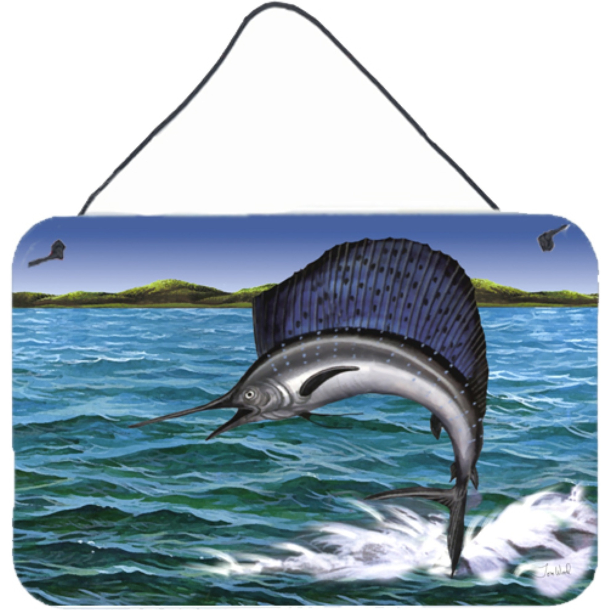 &quotCaroline's Treasures PTW2037DS812 Blue Marlin Wall or Door Hanging Prints, 8 x 12"", Multicolor"