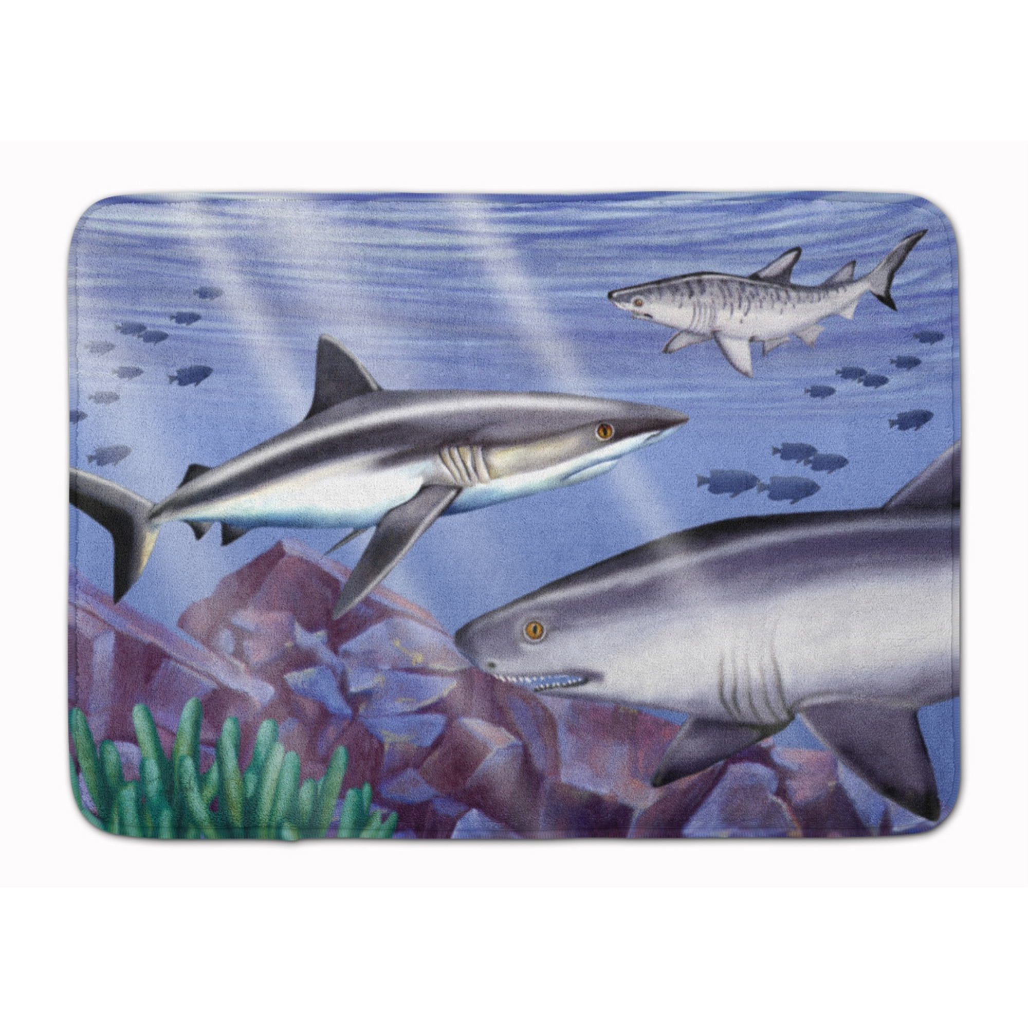 &quotCaroline's Treasures Sharks Floor Mat, 19"" x 27"", Multicolor"