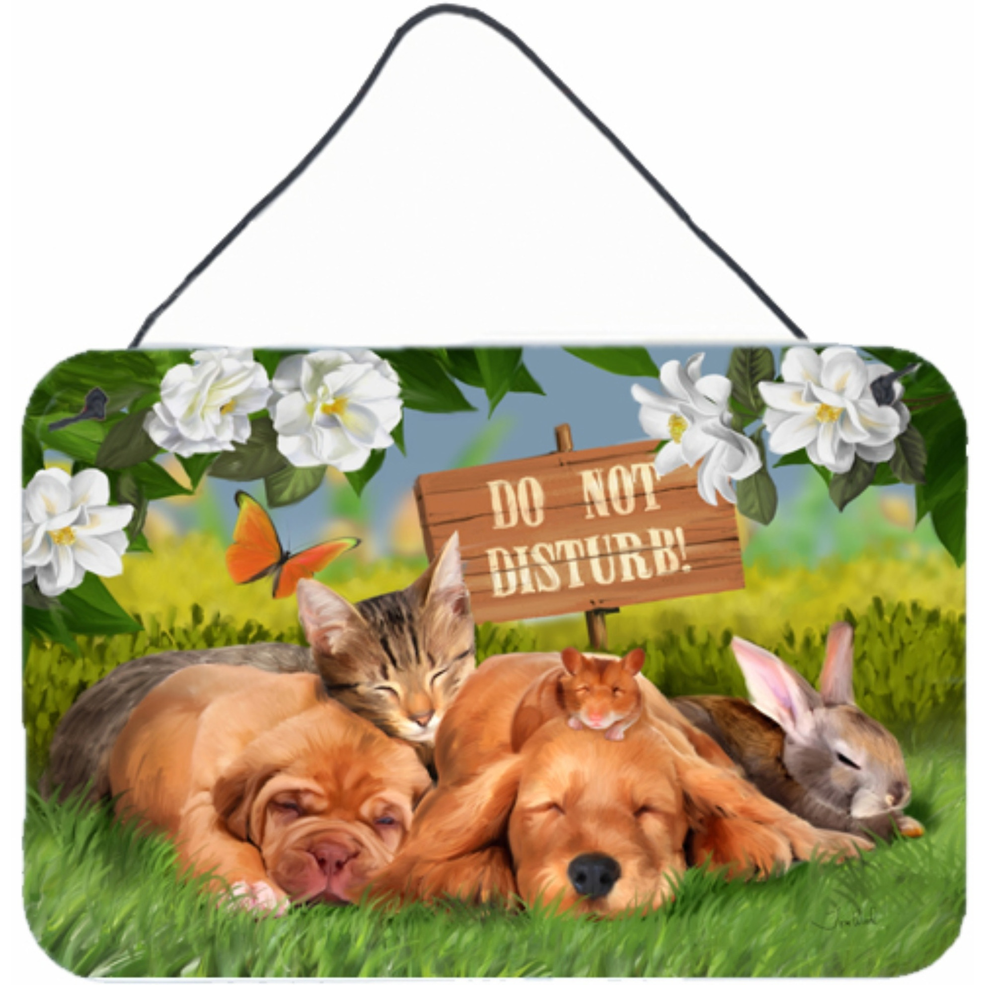 &quotCaroline's Treasures PTW2048DS812 Golden Retriever and Sharpei Do Not Disturb Wall or Door Hanging Prints, 8 x 12"", Multicolor"