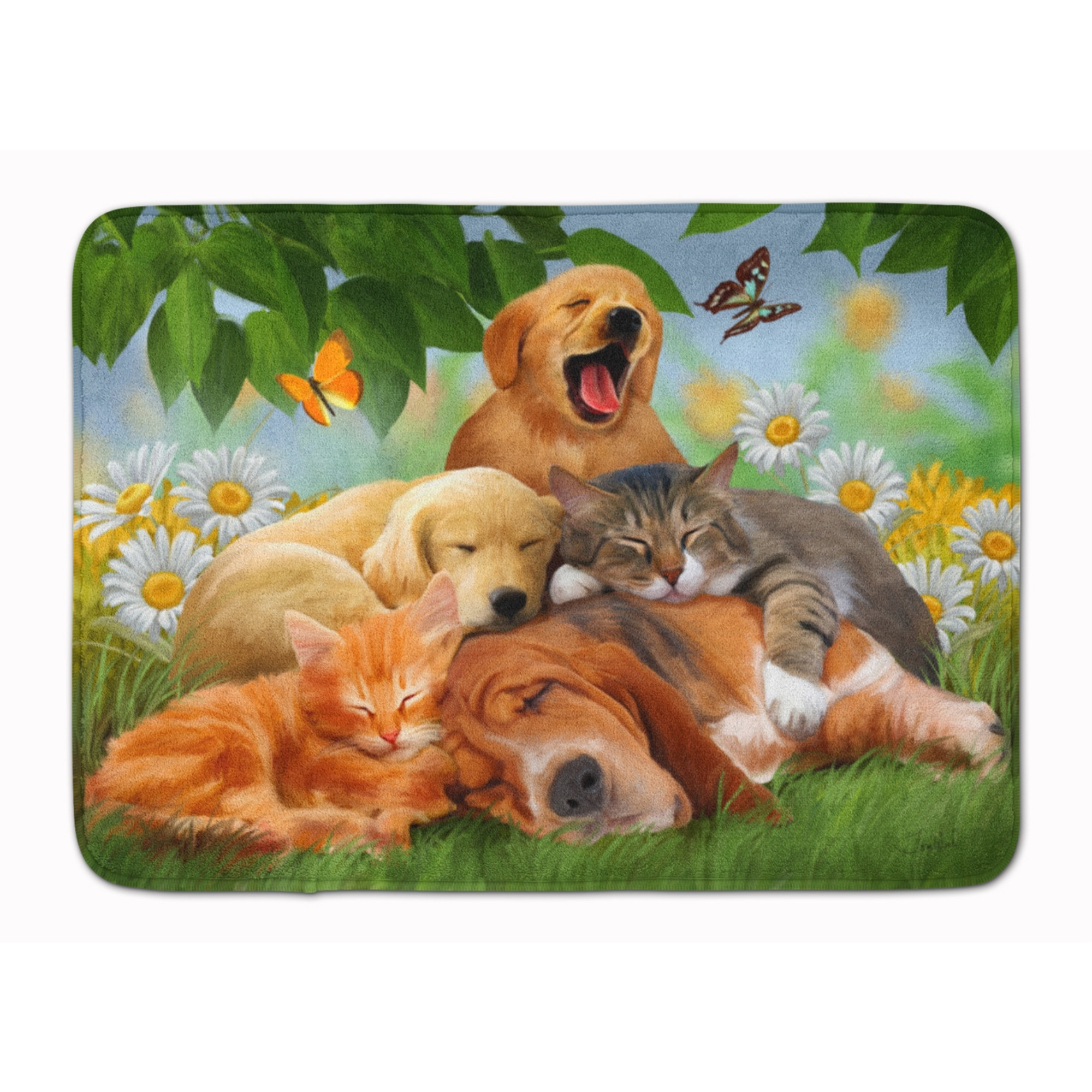 &quotCaroline's Treasures Golden Retriever, Labrador Sleepy Heads, 19"" x 27"", Multicolor"